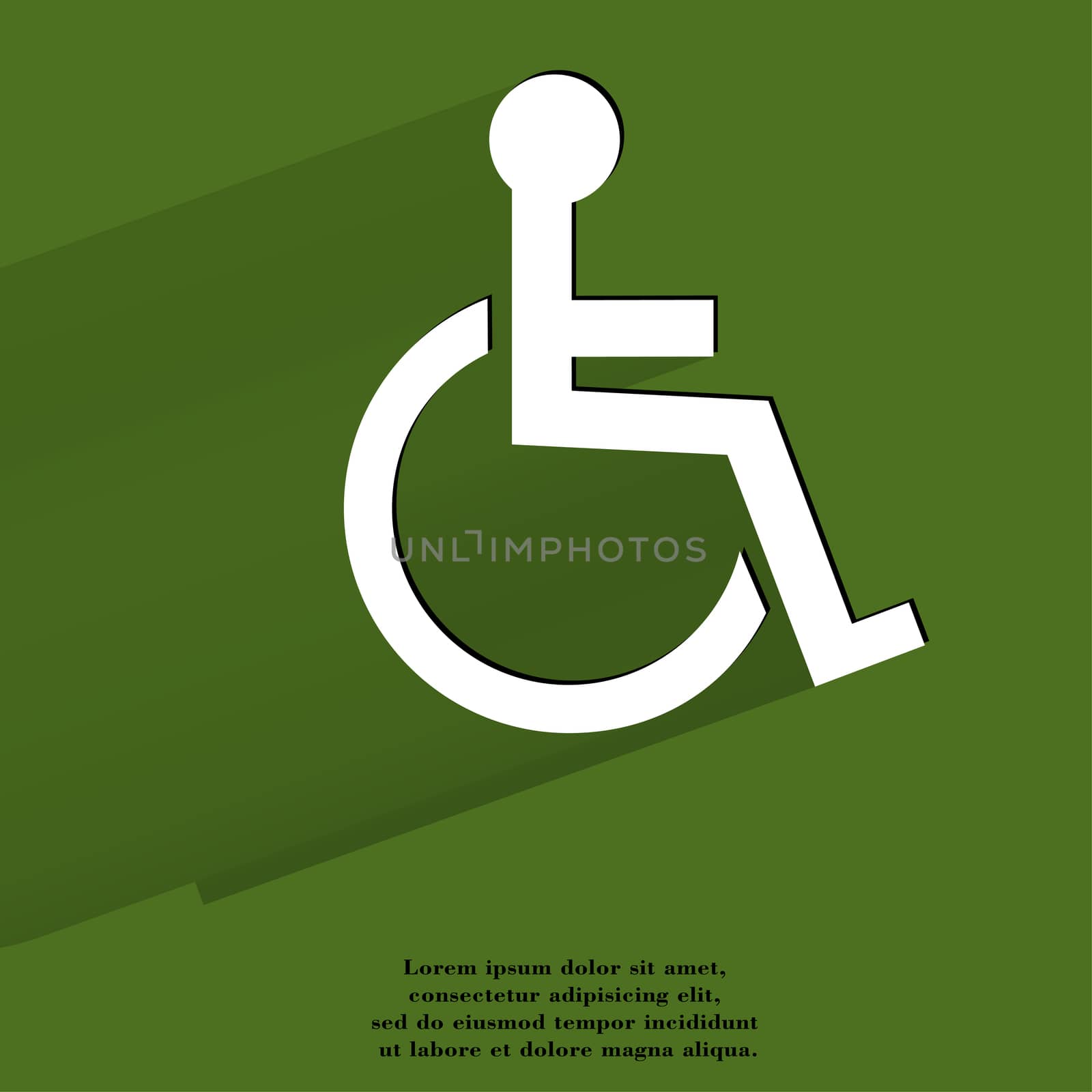 disabled. Flat modern web button with long shadow and space for your text. by serhii_lohvyniuk