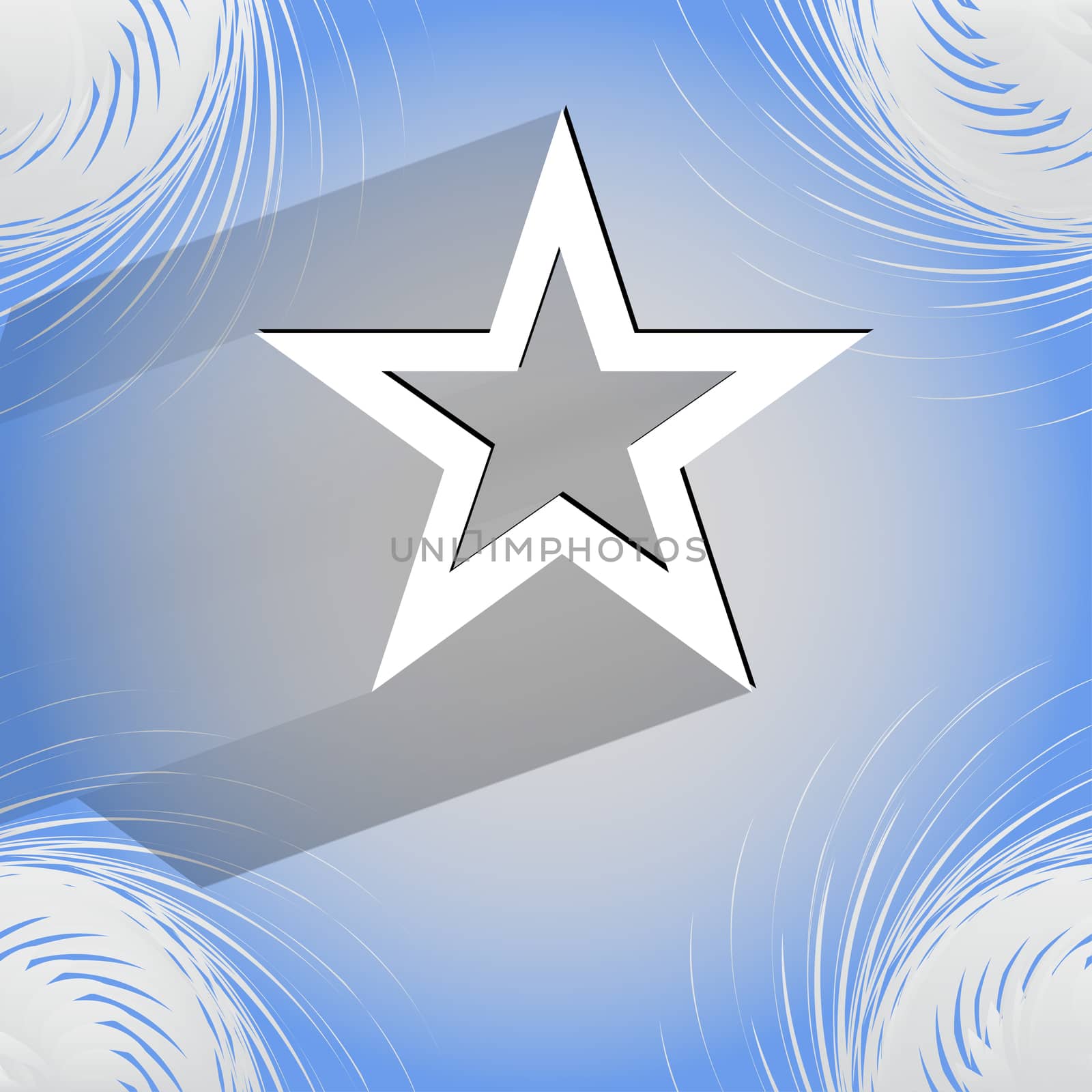 star web icon, on a flat geometric abstract background  by serhii_lohvyniuk