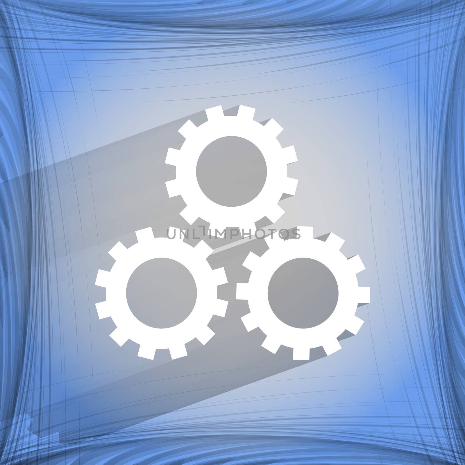 Settings Sign web icon on a flat geometric abstract background  by serhii_lohvyniuk