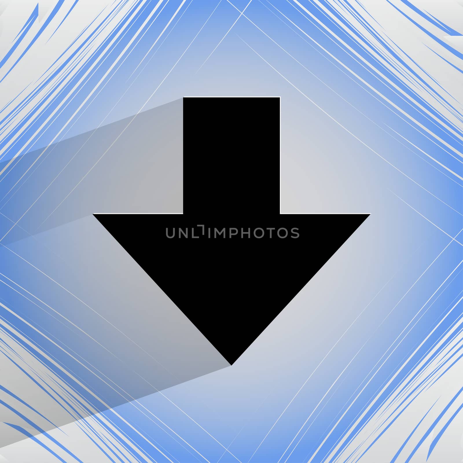 down Arrow. Flat modern web design on a flat geometric abstract background  by serhii_lohvyniuk