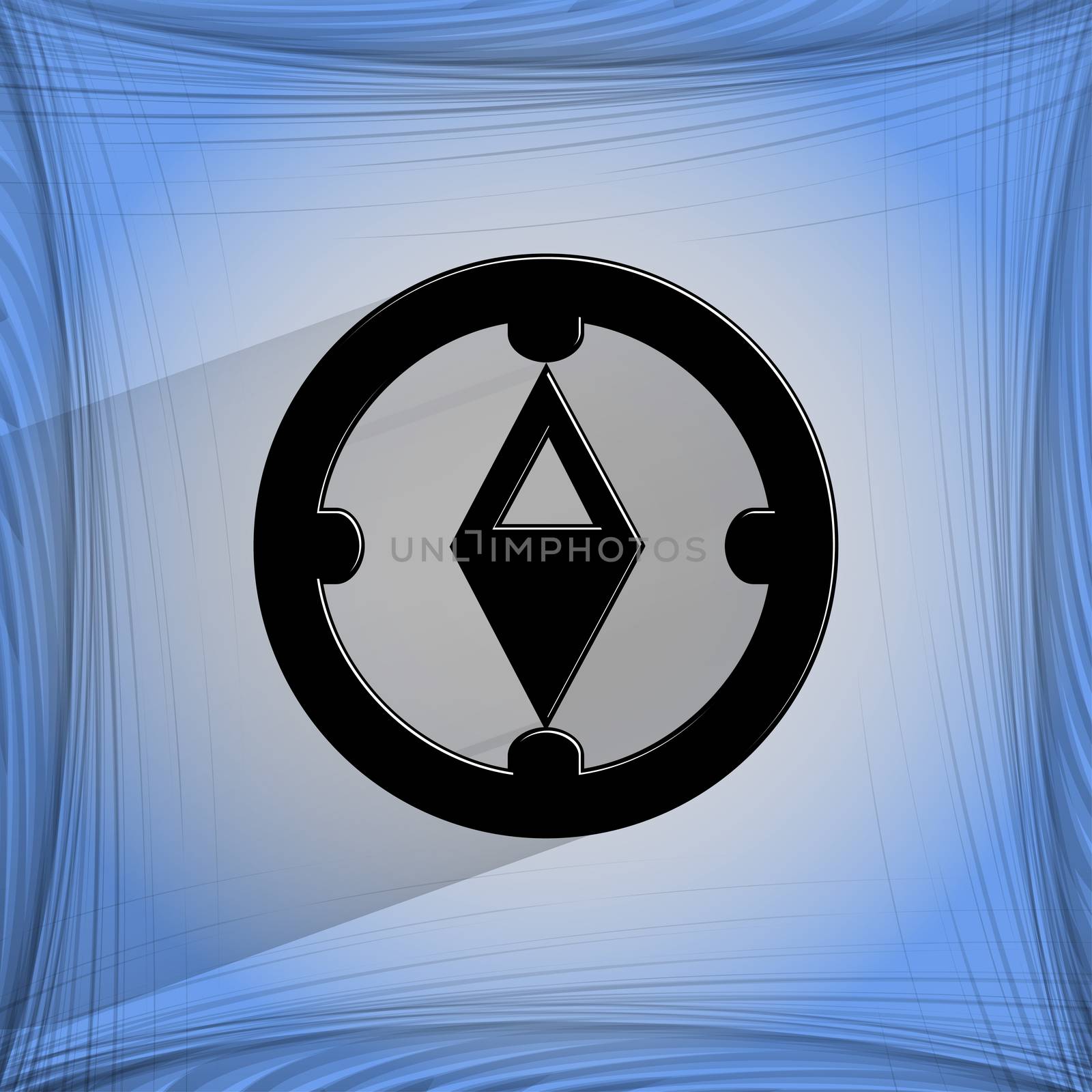 Compass. Flat modern web button   on a flat geometric abstract background  by serhii_lohvyniuk