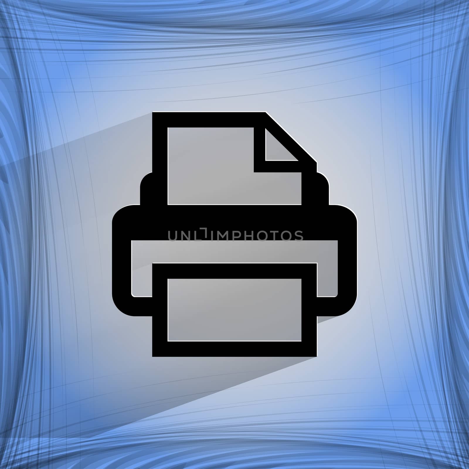 Printer.Flat modern web design on a flat geometric abstract background . 