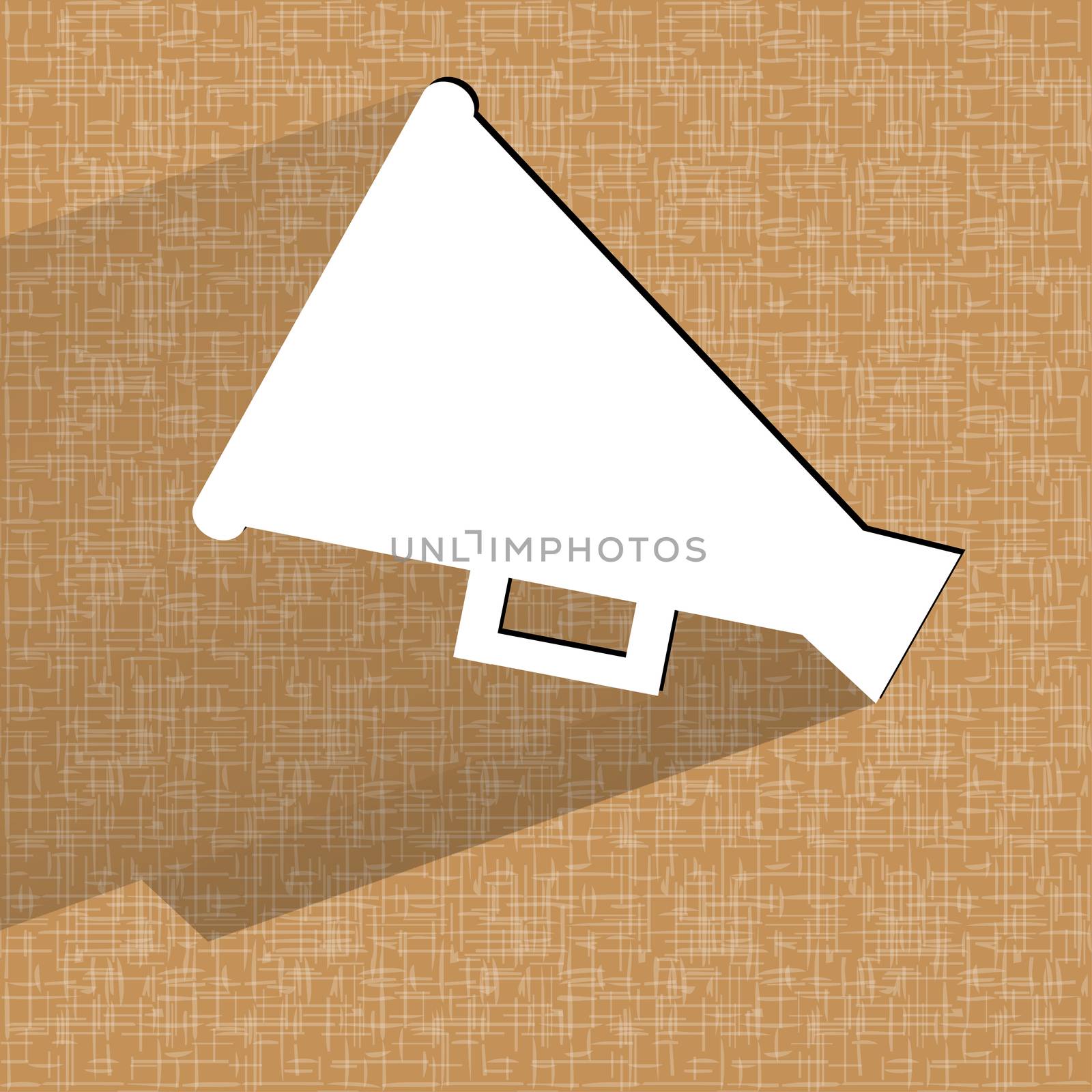 Megaphone, Loud-hailer icon. on a flat geometric abstract background  . 