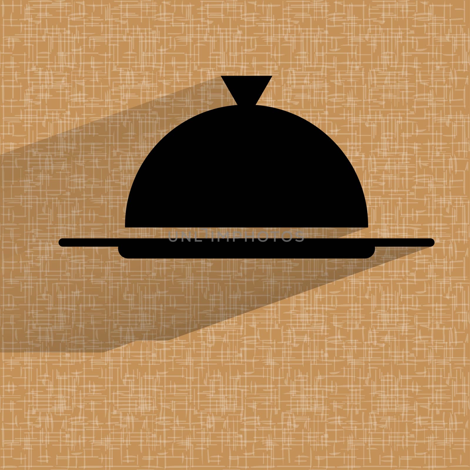 Restaurant cloche. Flat modern web buttonon a flat geometric abstract background  by serhii_lohvyniuk