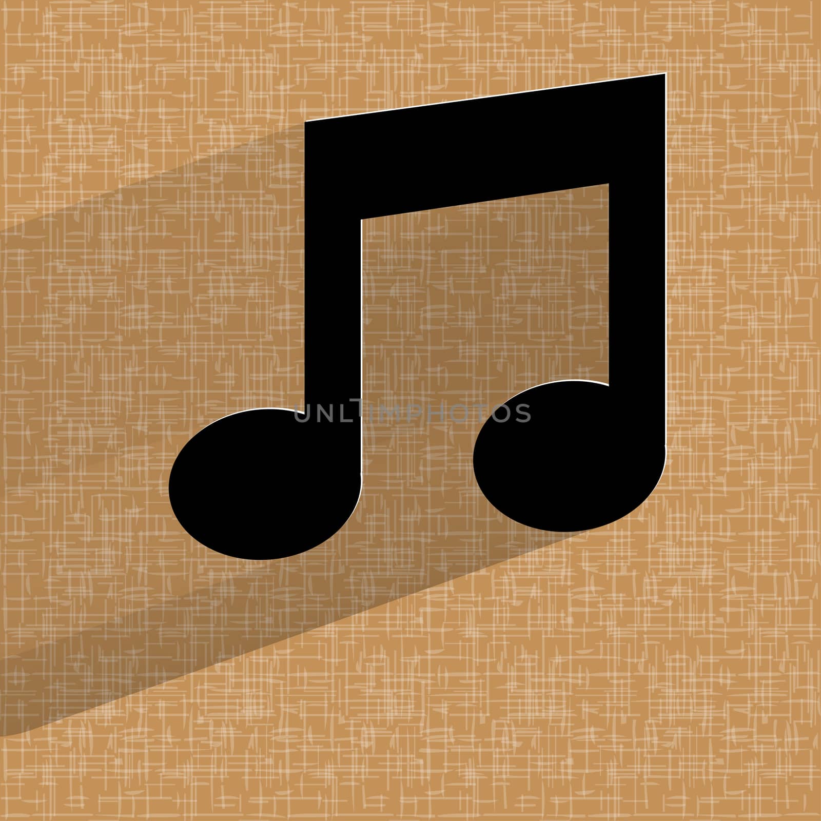 Music note. Flat modern web design on a flat geometric abstract background . 