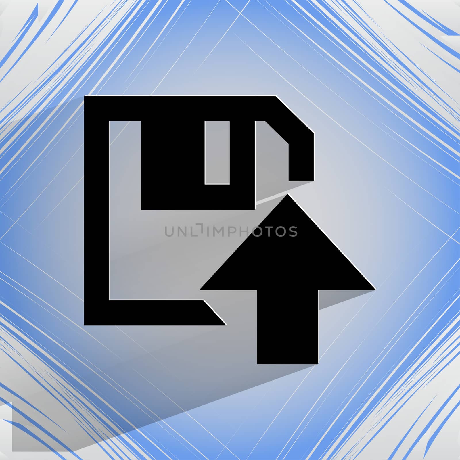 floppy disk upload,  Flat modern web design on a flat geometric abstract background  by serhii_lohvyniuk