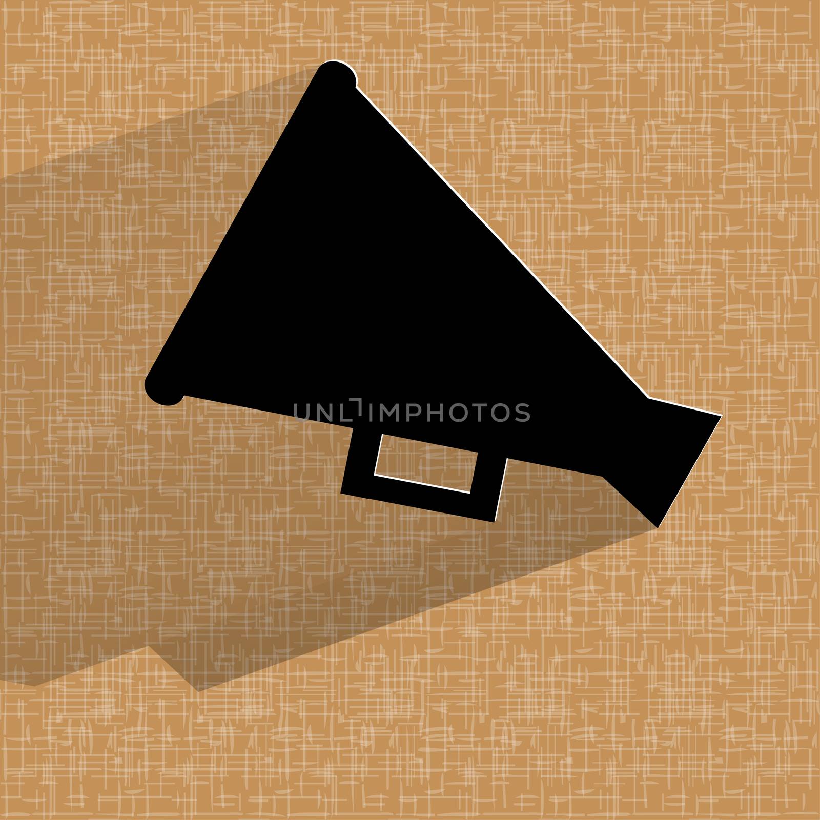Megaphone, Loud-hailer icon on a flat geometric abstract background   by serhii_lohvyniuk