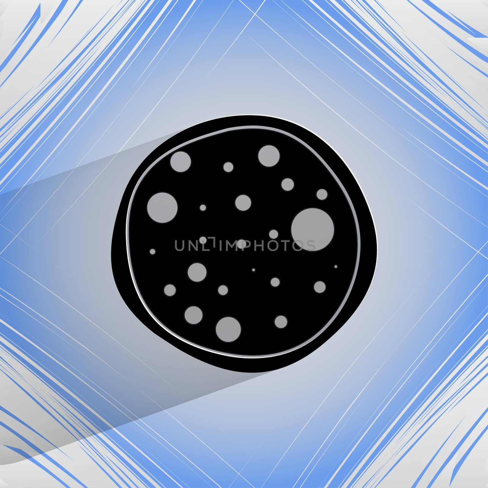Pizza. Flat modern web button on a flat geometric abstract background  by serhii_lohvyniuk