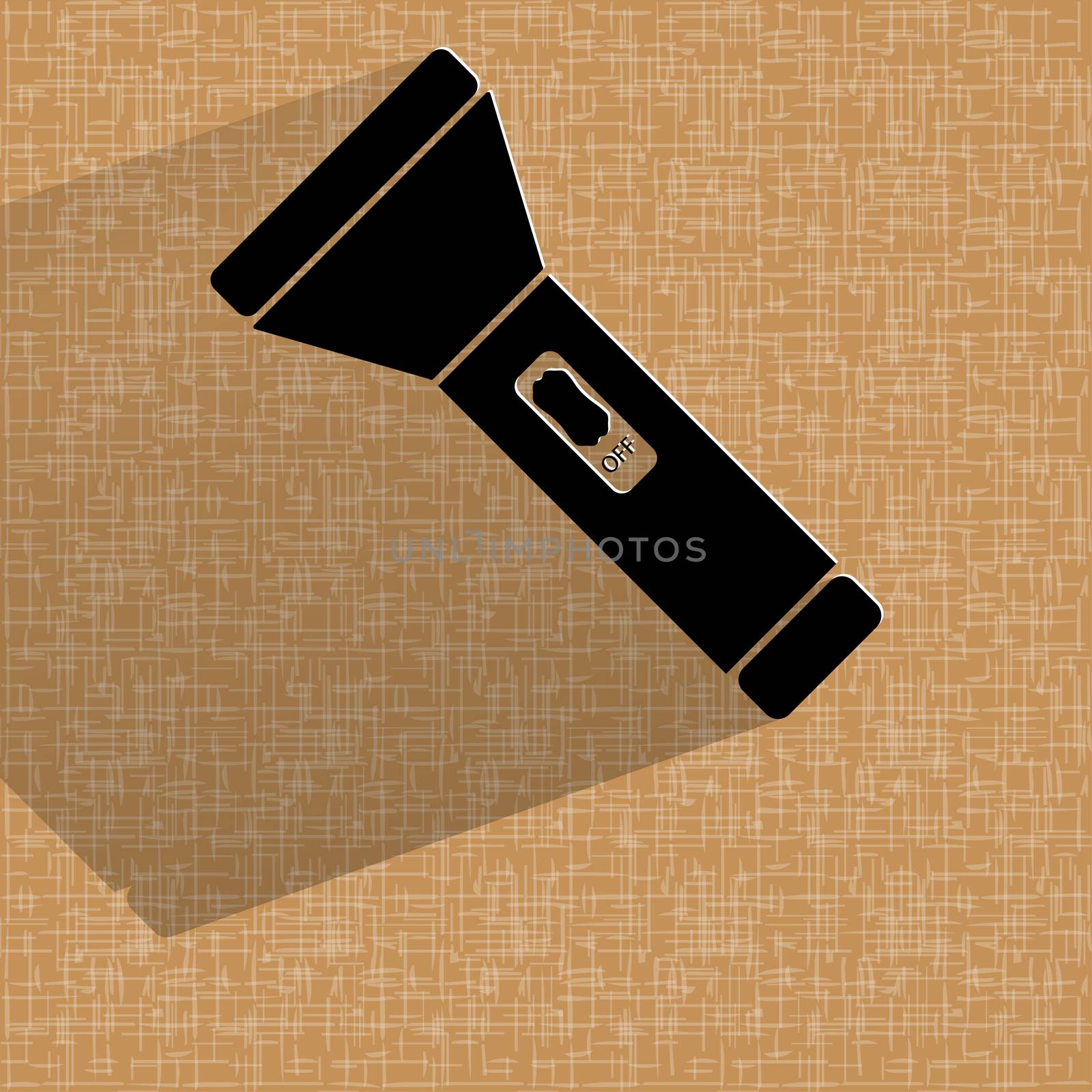 Flashlight . Flat modern web button on a flat geometric abstract background  by serhii_lohvyniuk