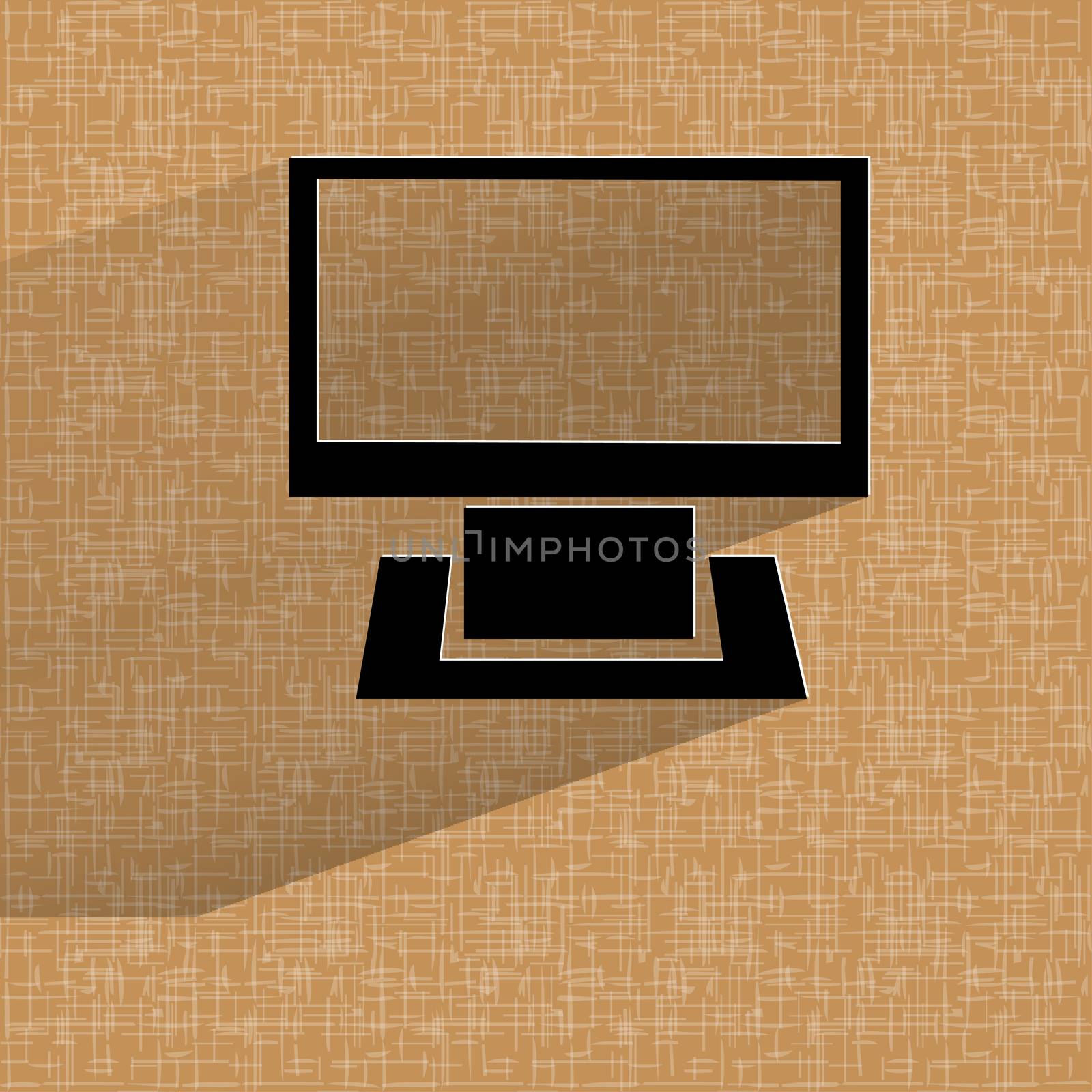 Computer. Flat modern web button on a flat geometric abstract background  by serhii_lohvyniuk