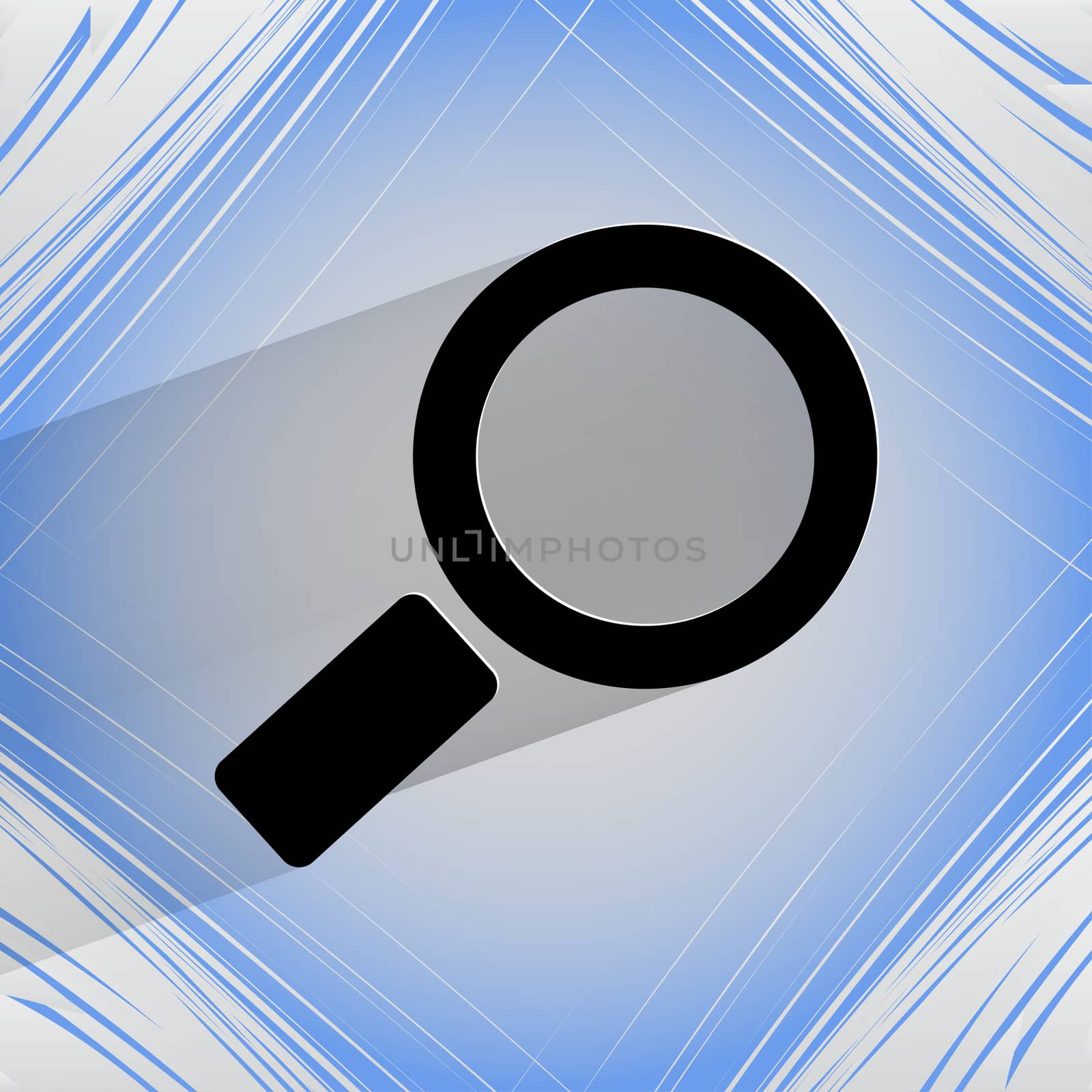 Search magnifier. Flat modern web design on a flat geometric abstract background . 