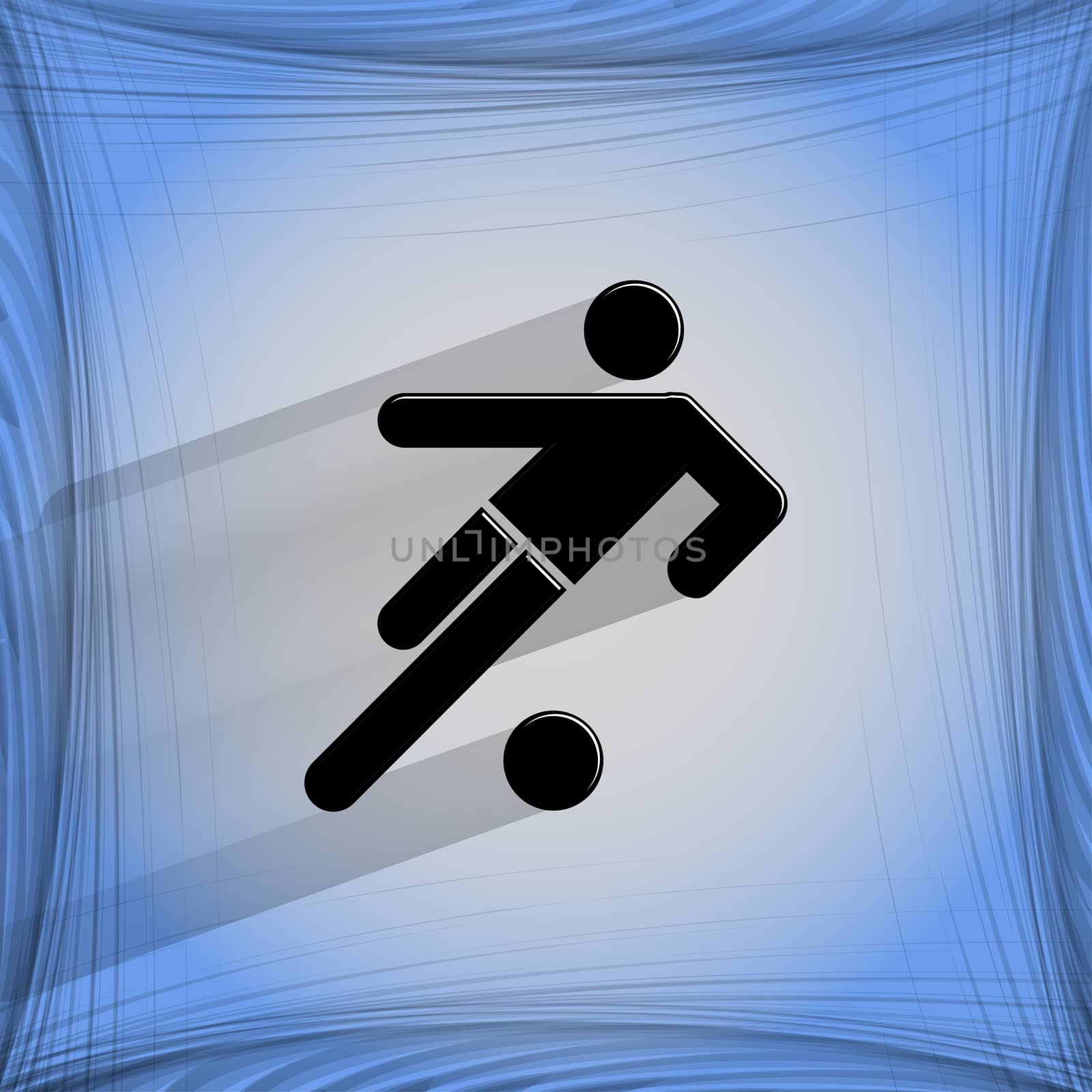 football player. Flat modern web button   on a flat geometric abstract background  . 