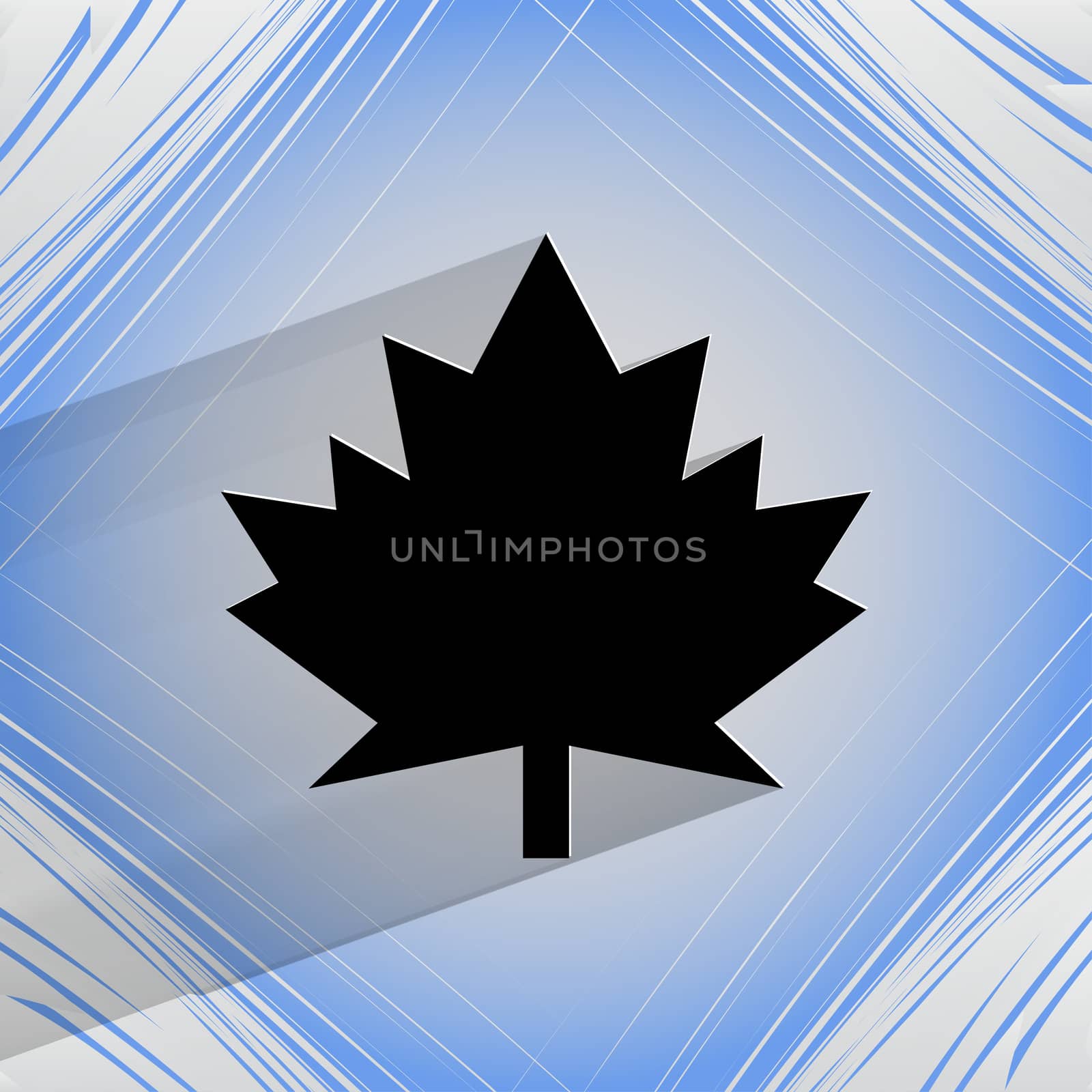 maple Leaf. Flat modern web design on a flat geometric abstract background . 