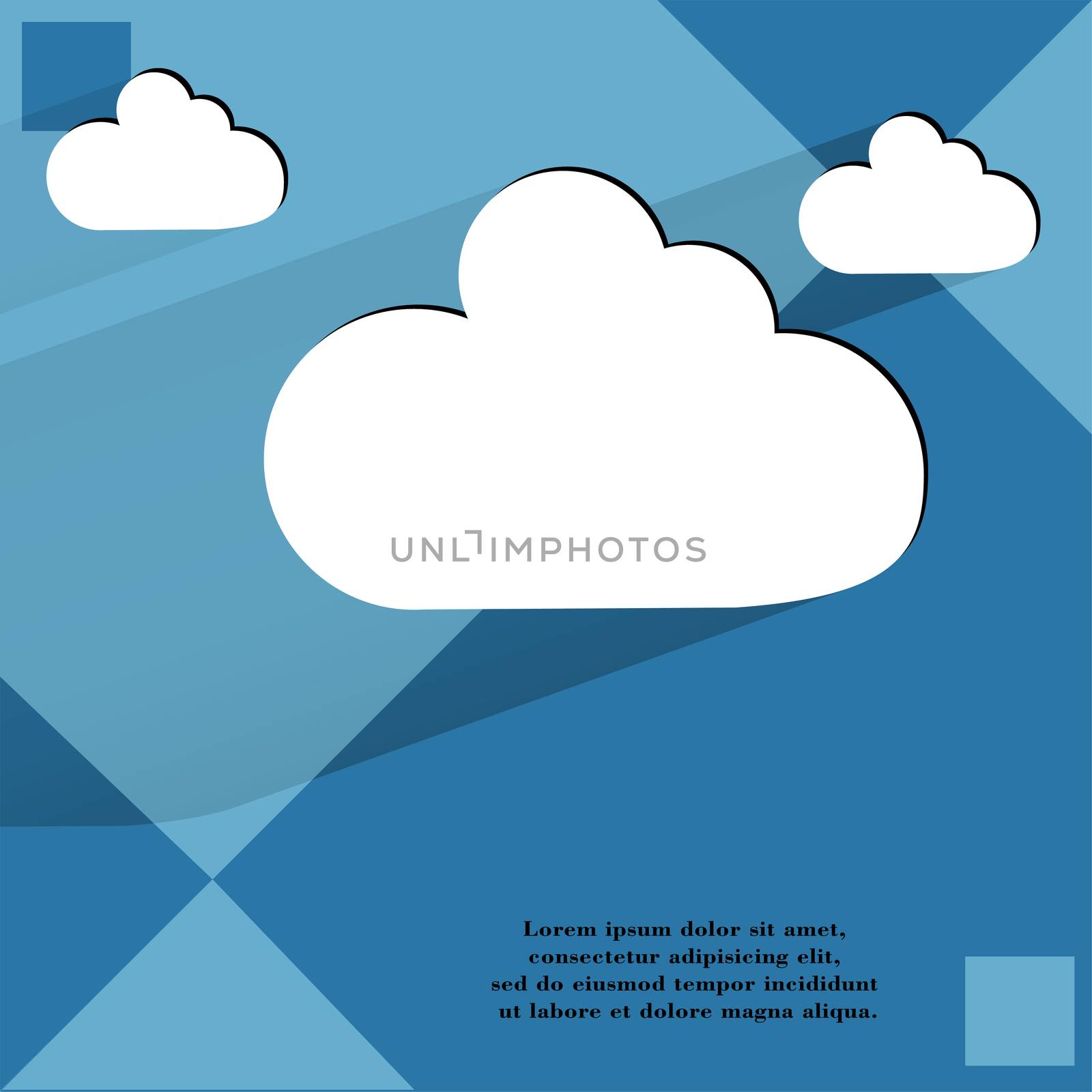 Cloud download application web icon on a flat geometric abstract background  by serhii_lohvyniuk
