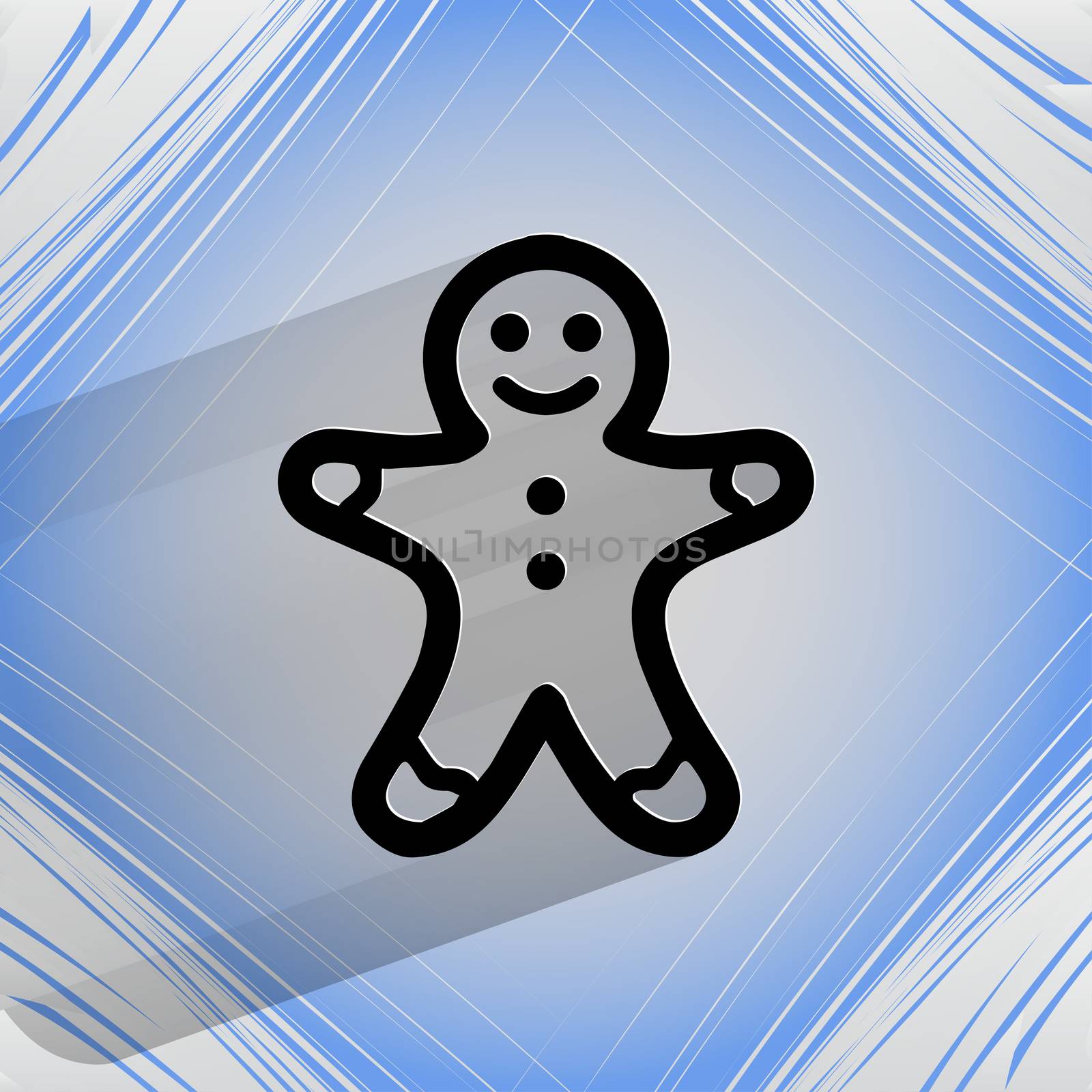 Gingerbread. Flat modern web button  on a flat geometric abstract background  by serhii_lohvyniuk