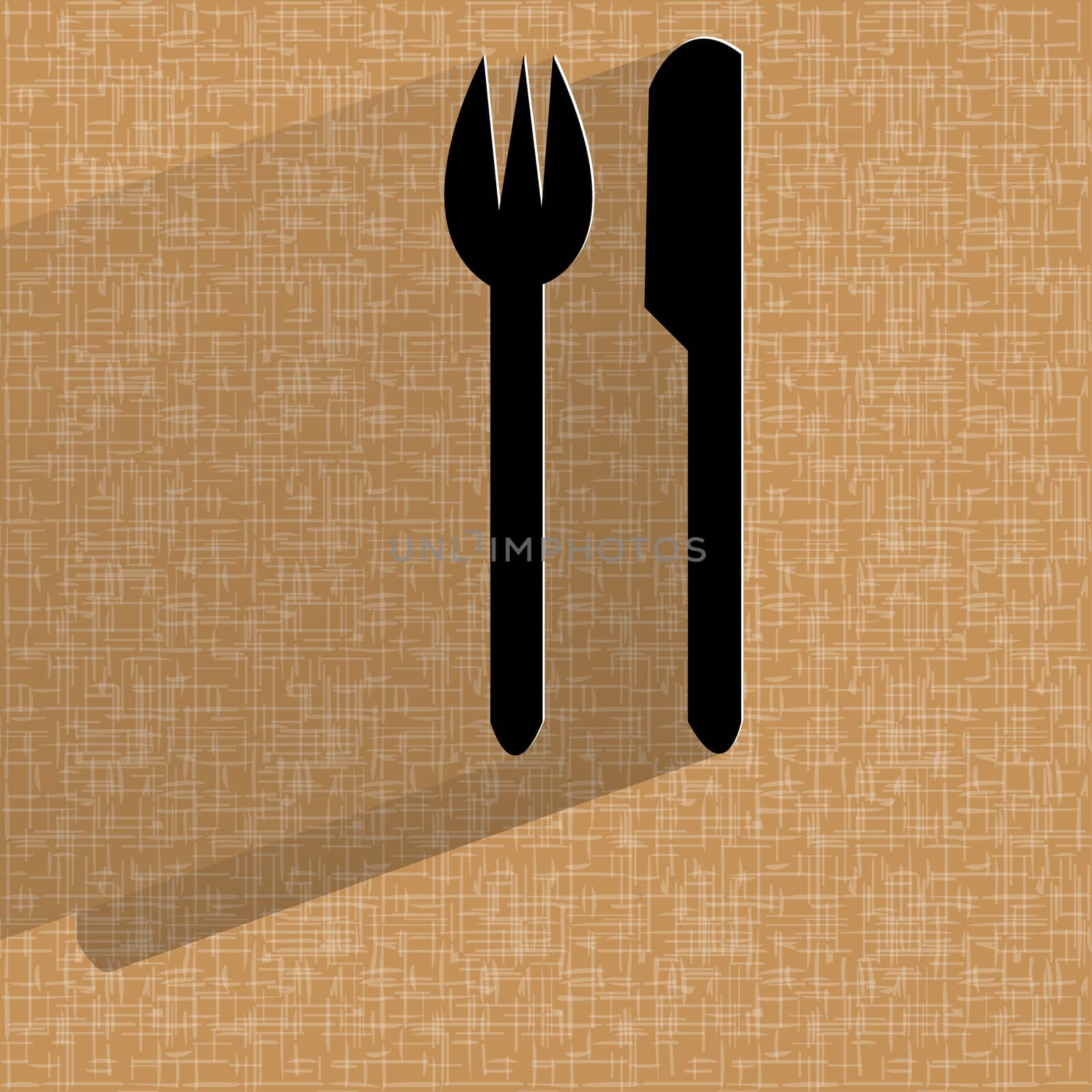 cutlery, knife, fork. Flat modern web design on a flat geometric abstract background  by serhii_lohvyniuk