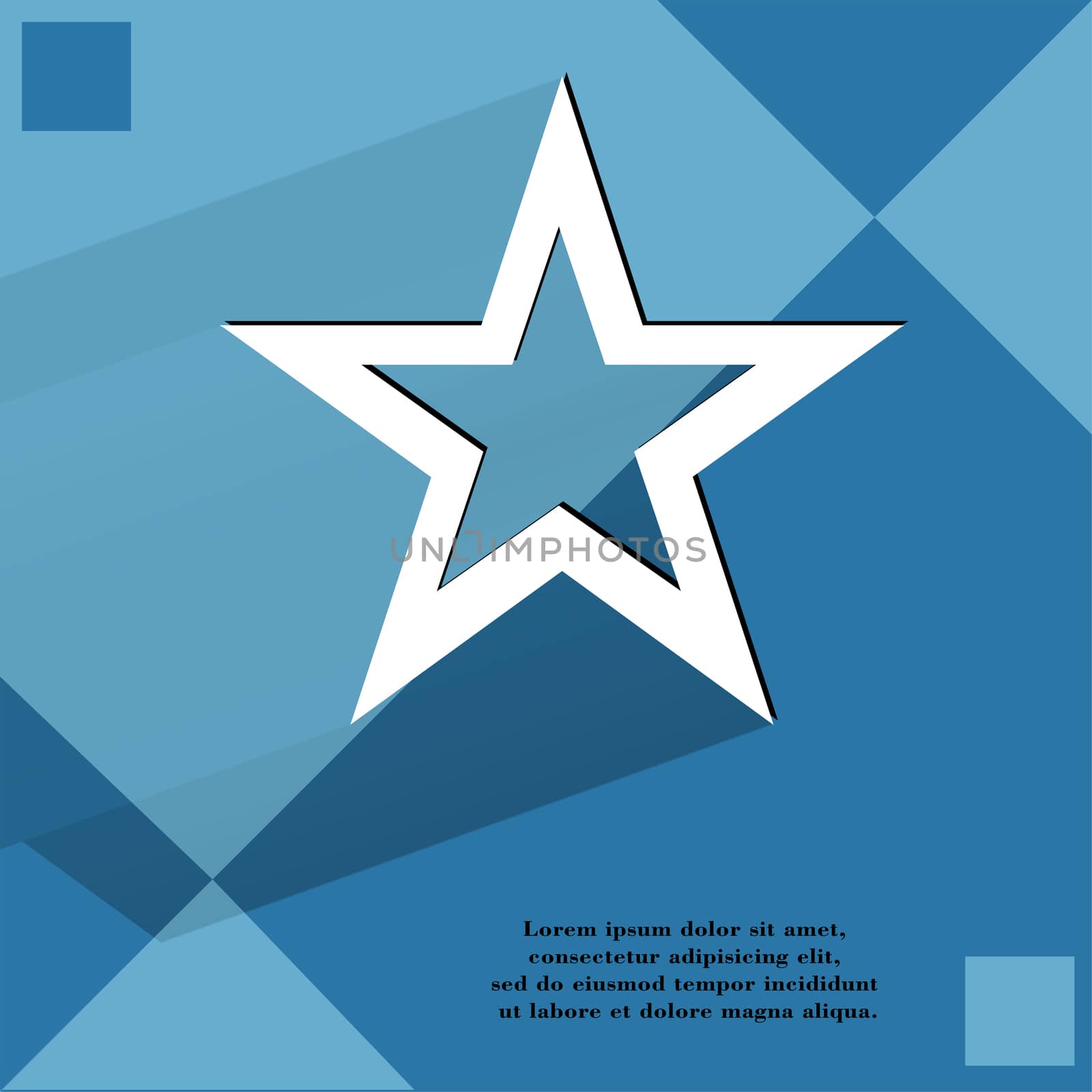 star web icon, on a flat geometric abstract background  by serhii_lohvyniuk