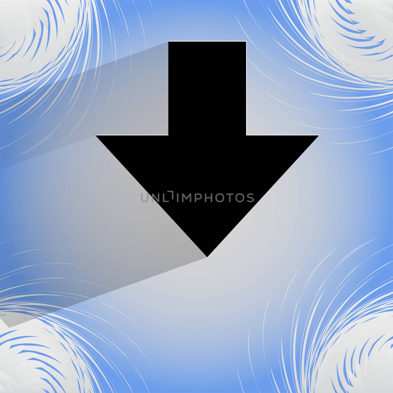 down Arrow. Flat modern web design on a flat geometric abstract background  by serhii_lohvyniuk