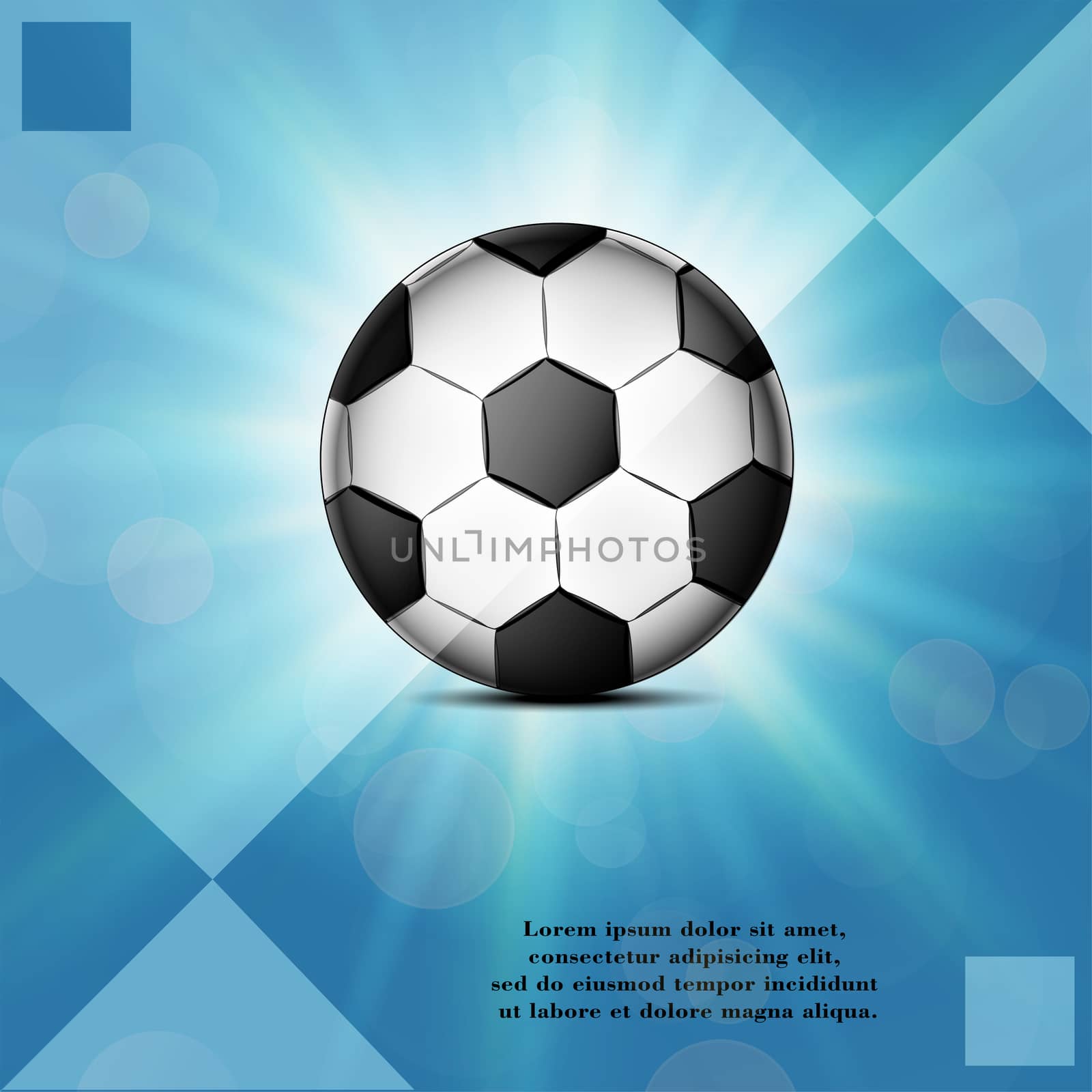 Soccer ball web icon on a flat geometric abstract background  by serhii_lohvyniuk