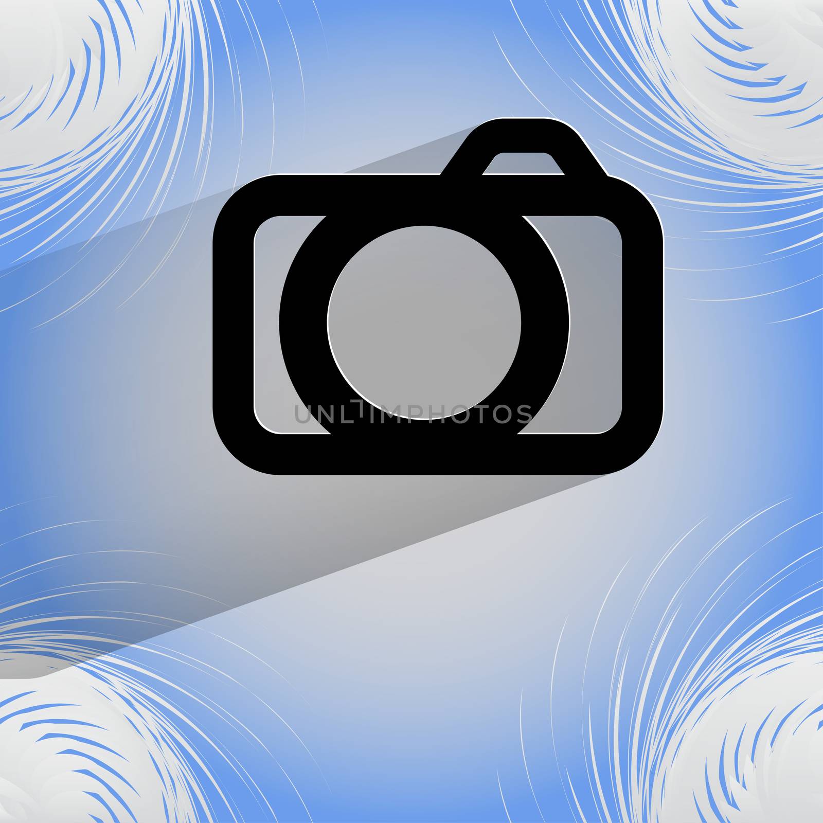 Camera. Flat modern web design on a flat geometric abstract background  by serhii_lohvyniuk