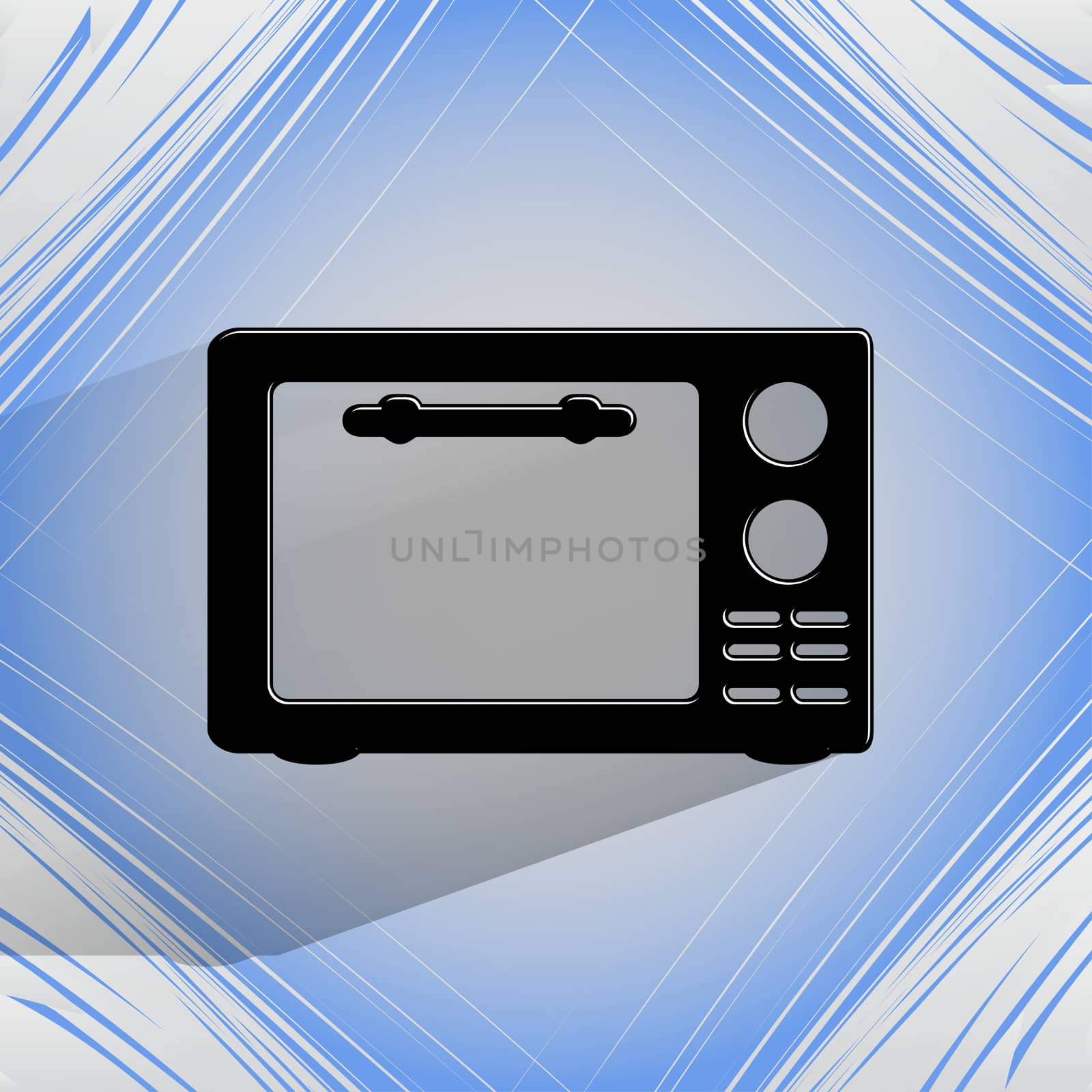 microwave. kitchen equipment. Flat modern web button  on a flat geometric abstract background  by serhii_lohvyniuk