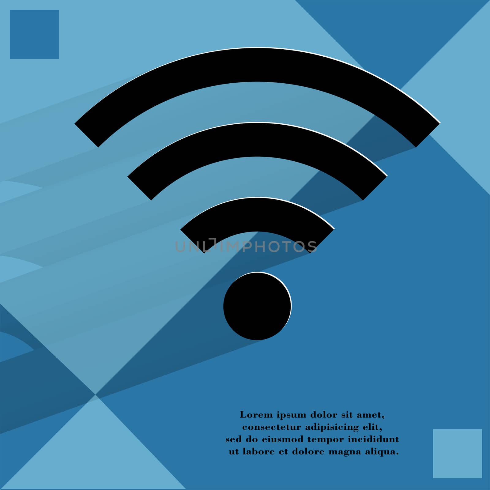 WI-FI. Flat modern web button with long shadow and space for your text by serhii_lohvyniuk