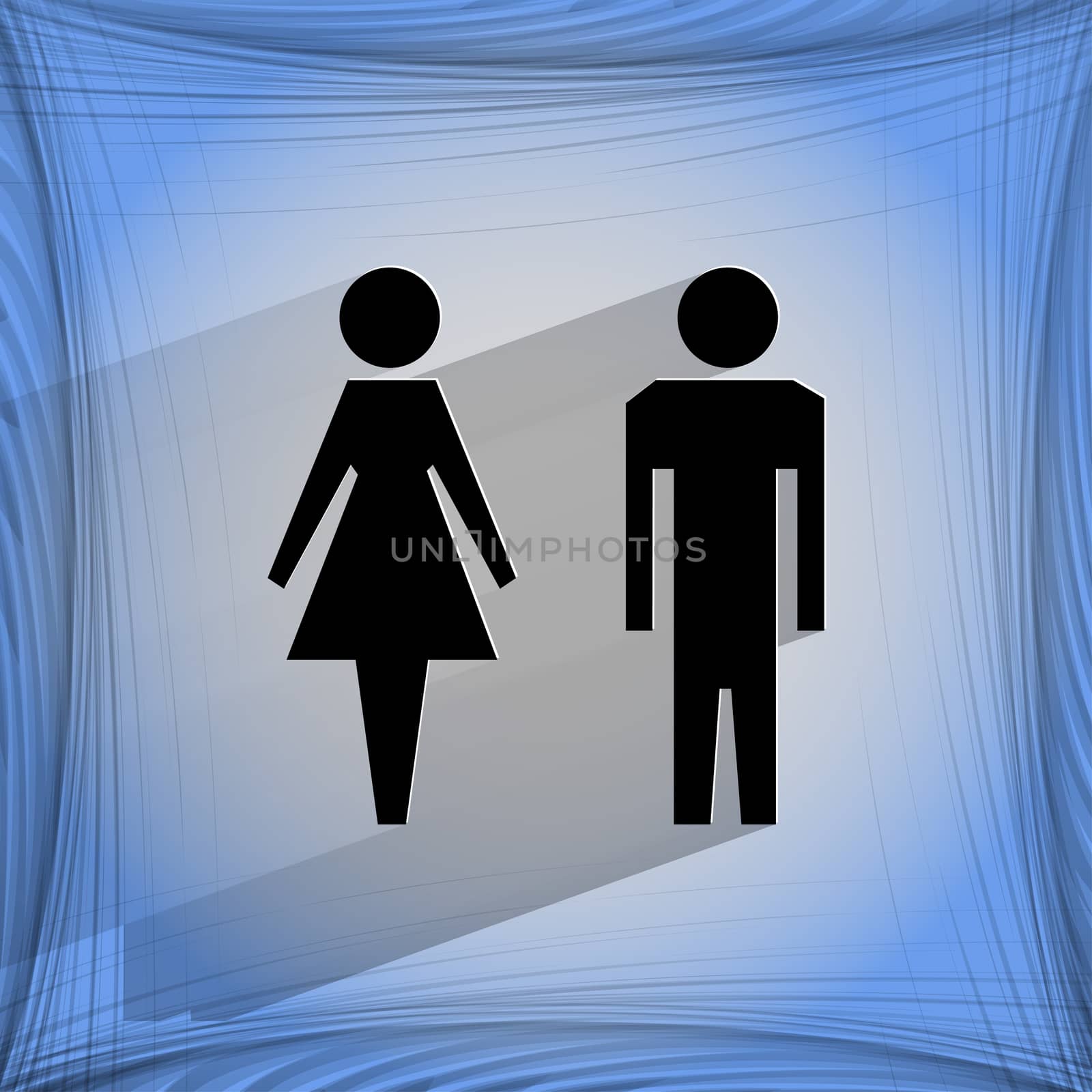 suluet men, women. Flat modern web design on a flat geometric abstract background  by serhii_lohvyniuk