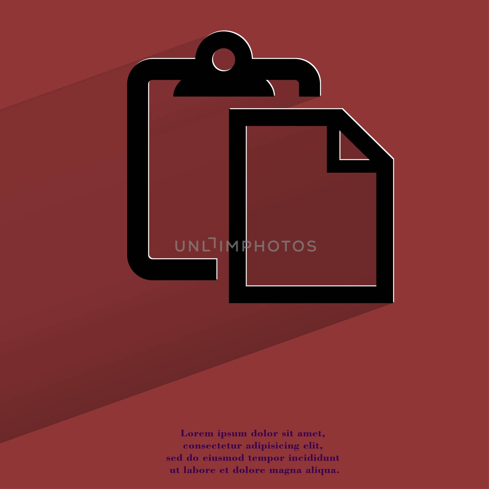 blank paper. Flat modern web button with long shadow and space for your text. . 