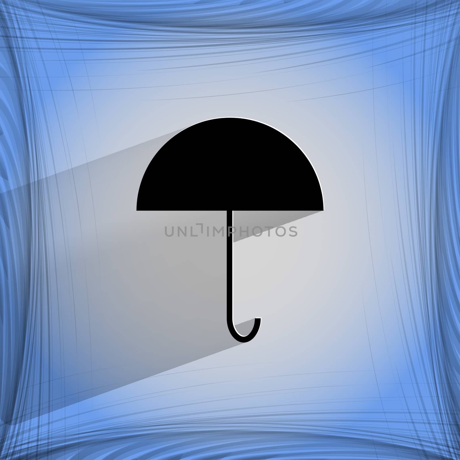 Umbrella. Flat modern web button on a flat geometric abstract background  by serhii_lohvyniuk