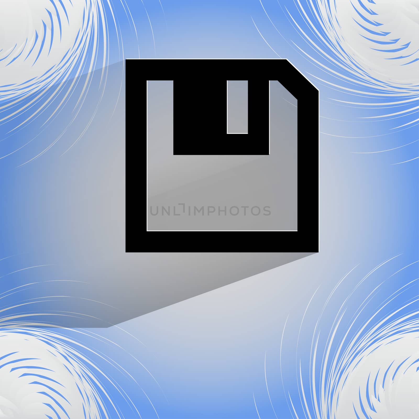 floppy disk. Flat modern web design on a flat geometric abstract background . 