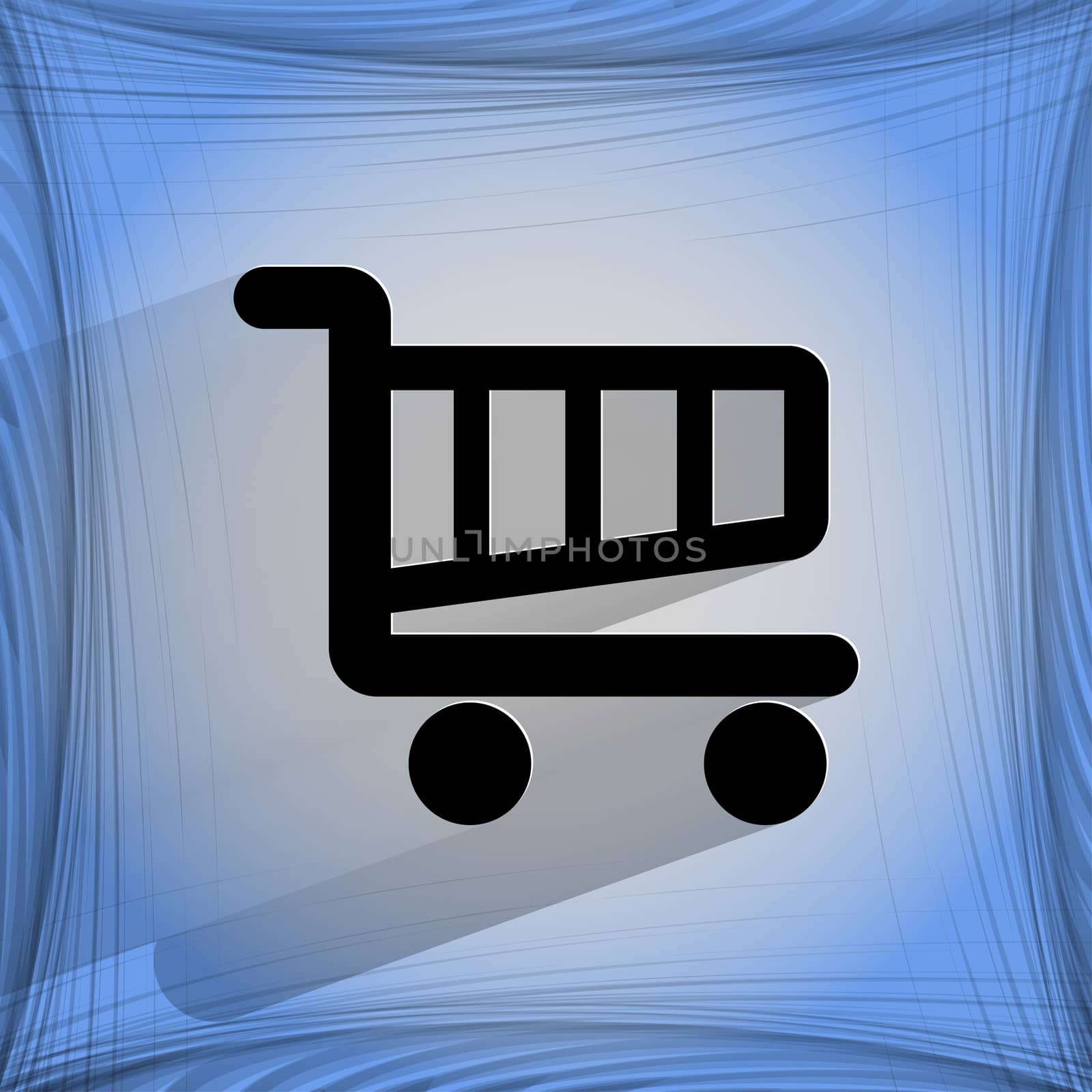 Shopping basket. Flat modern web design on a flat geometric abstract background . 