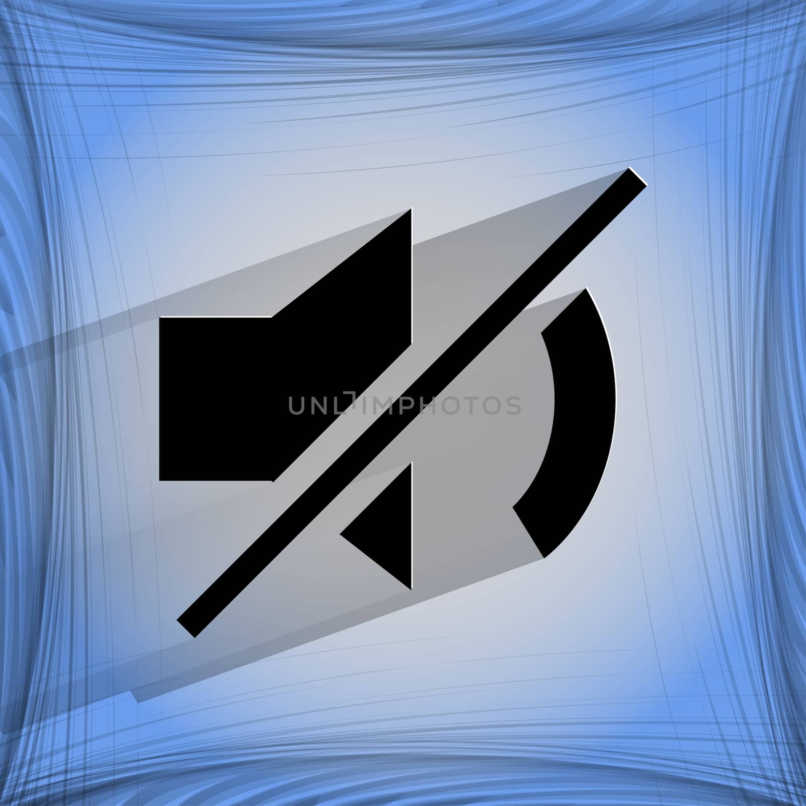 Mute sound. Flat modern web design on a flat geometric abstract background  by serhii_lohvyniuk