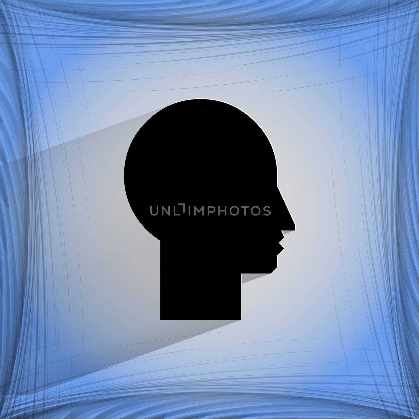 Man silhouette profile picture. Flat modern web design on a flat geometric abstract background  by serhii_lohvyniuk