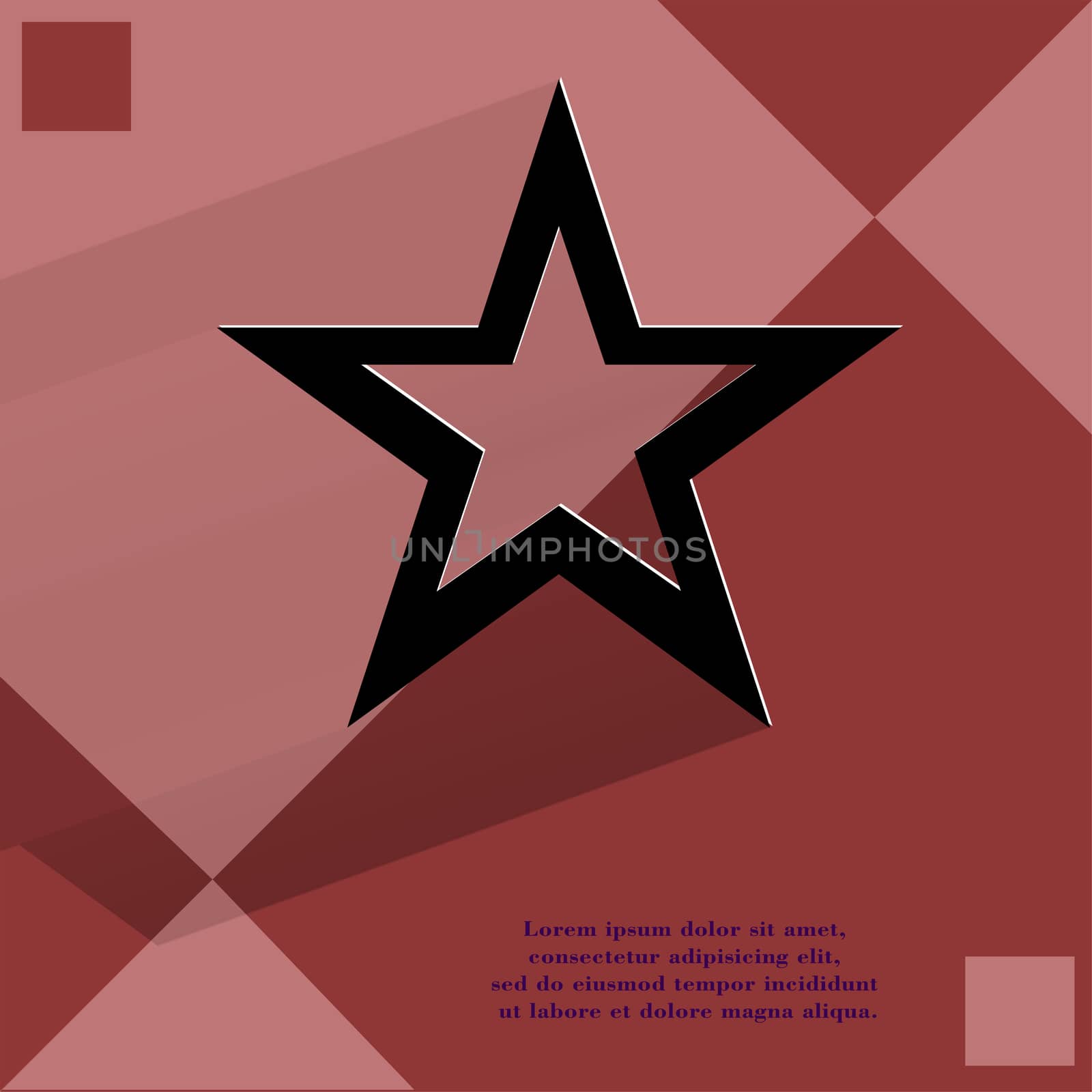 star web icon, on a flat geometric abstract background  by serhii_lohvyniuk