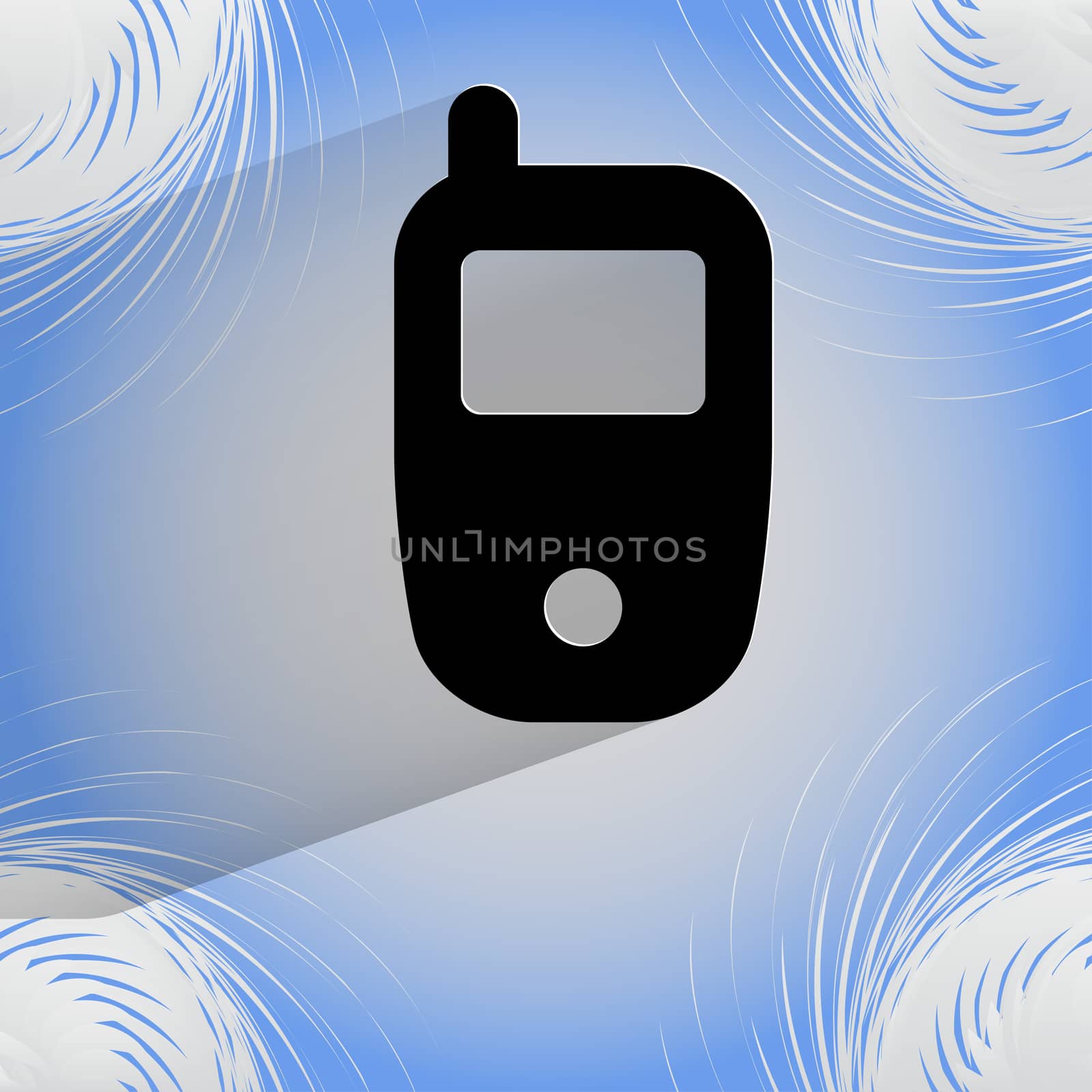 Mobile phone. Flat modern web design on a flat geometric abstract background . 