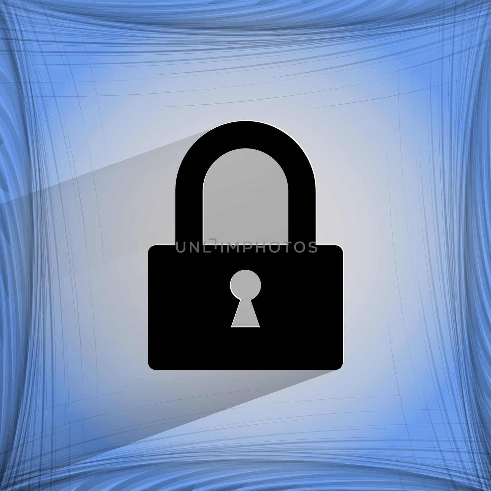 padlock. Flat modern web design on a flat geometric abstract background . 