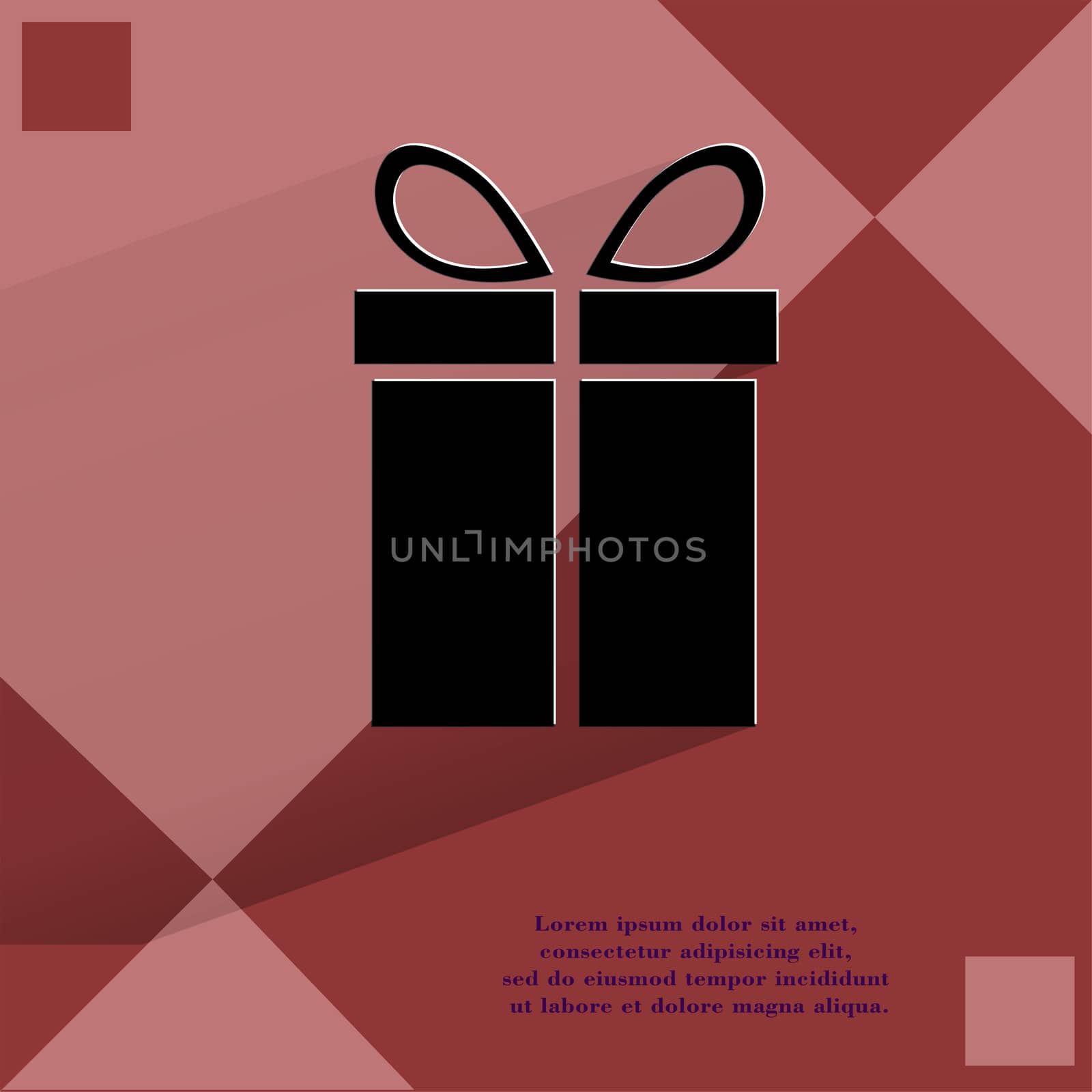 gift web icon on a flat geometric abstract background  by serhii_lohvyniuk