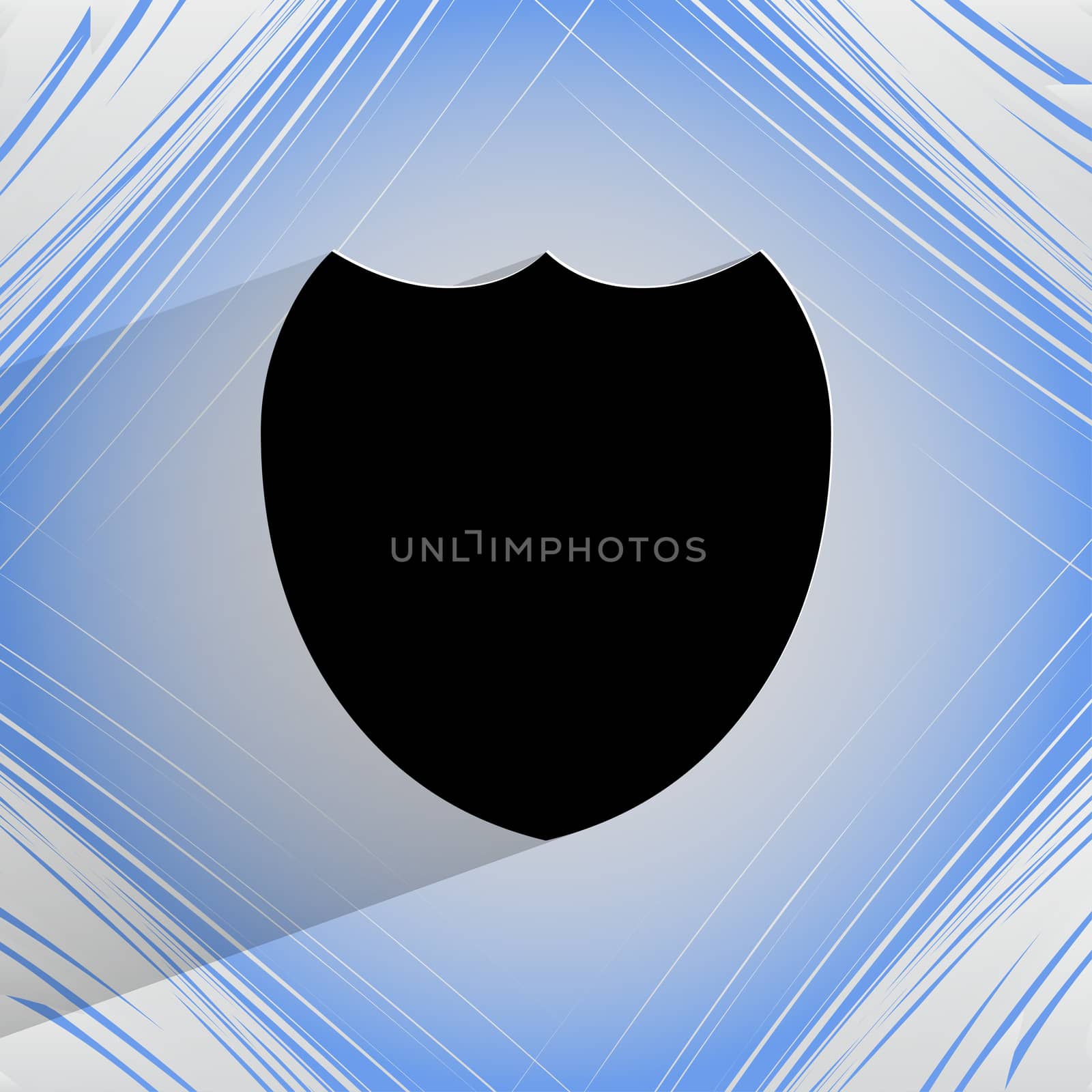 Shield protection. Flat modern web design on a flat geometric abstract background . 
