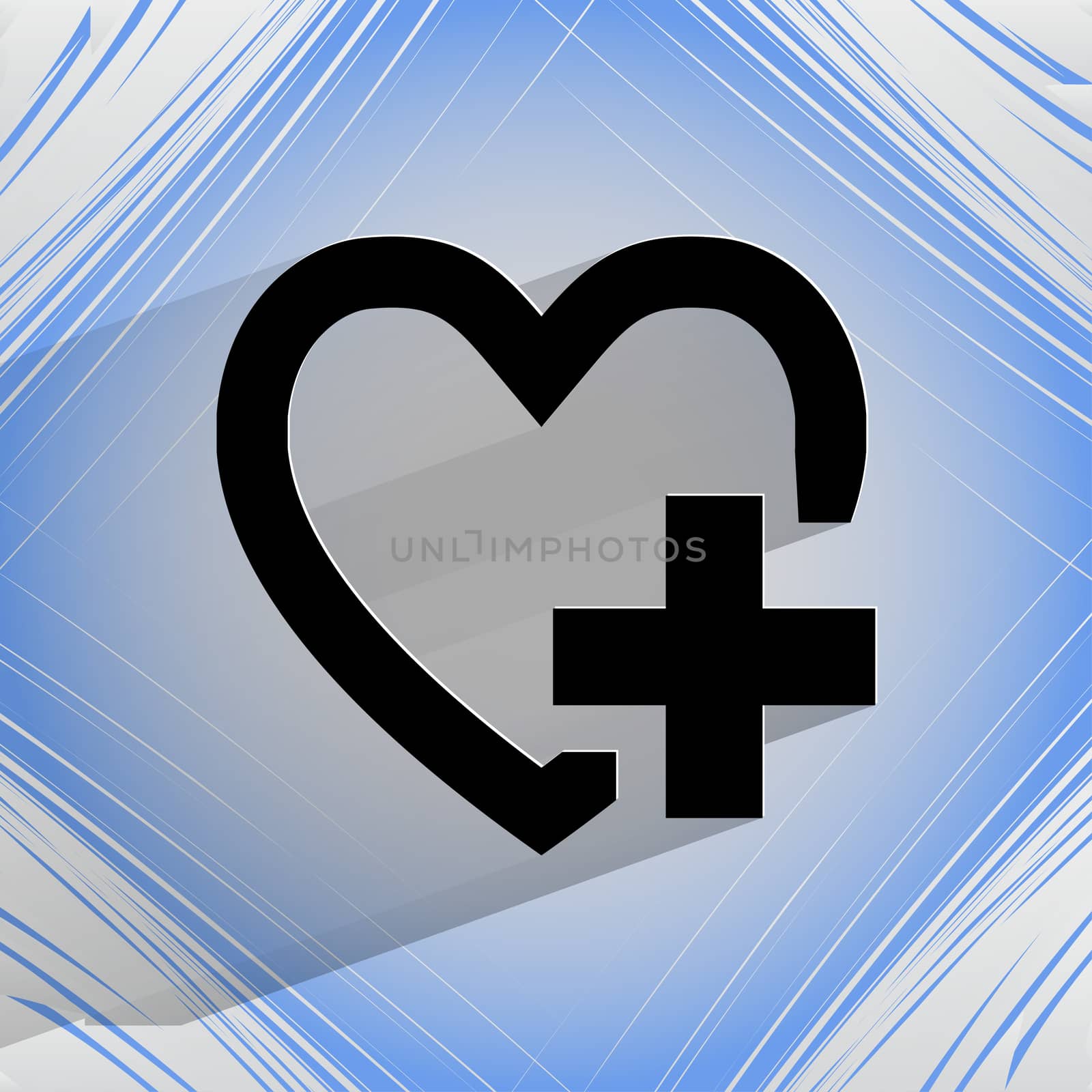Heart. Flat modern web design on a flat geometric abstract background  by serhii_lohvyniuk