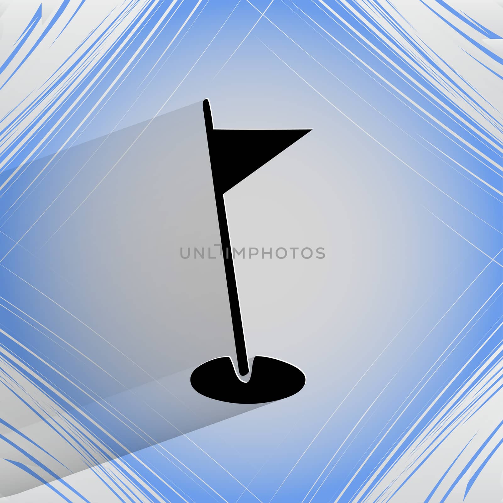 golf flag. Flat modern web design on a flat geometric abstract background  by serhii_lohvyniuk