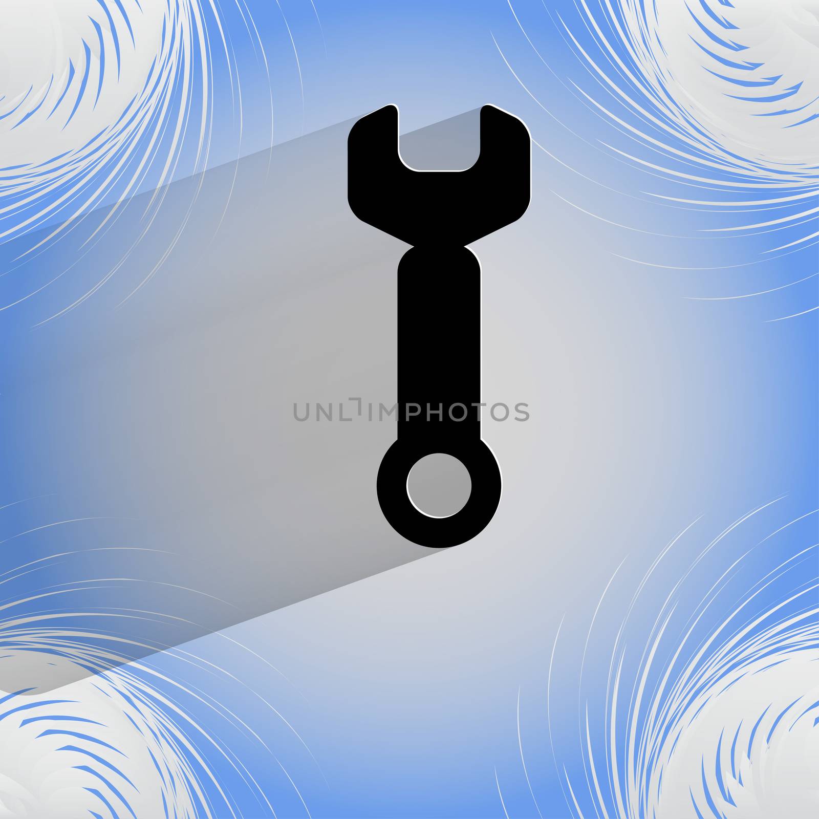Wrench. tool to work. Flat modern web design on a flat geometric abstract background  by serhii_lohvyniuk