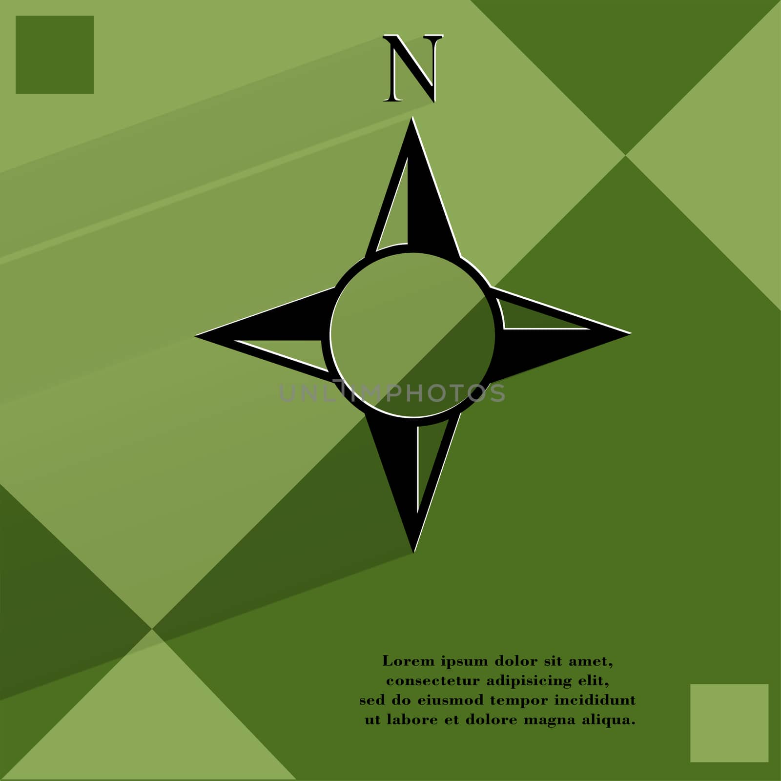 side of the World, compass. Flat modern web design on a flat geometric abstract background  by serhii_lohvyniuk