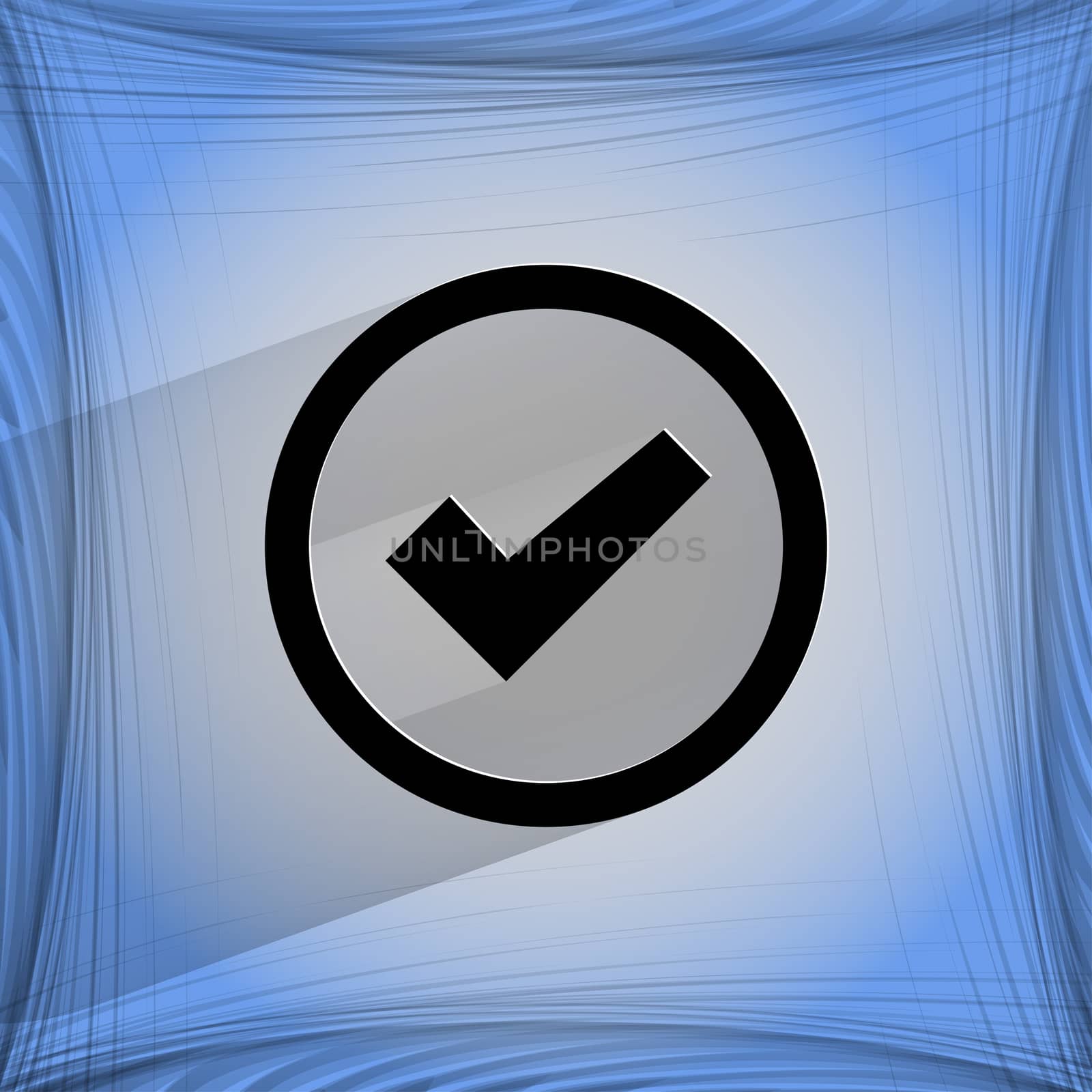 check mark. Flat modern web design on a flat geometric abstract background 0