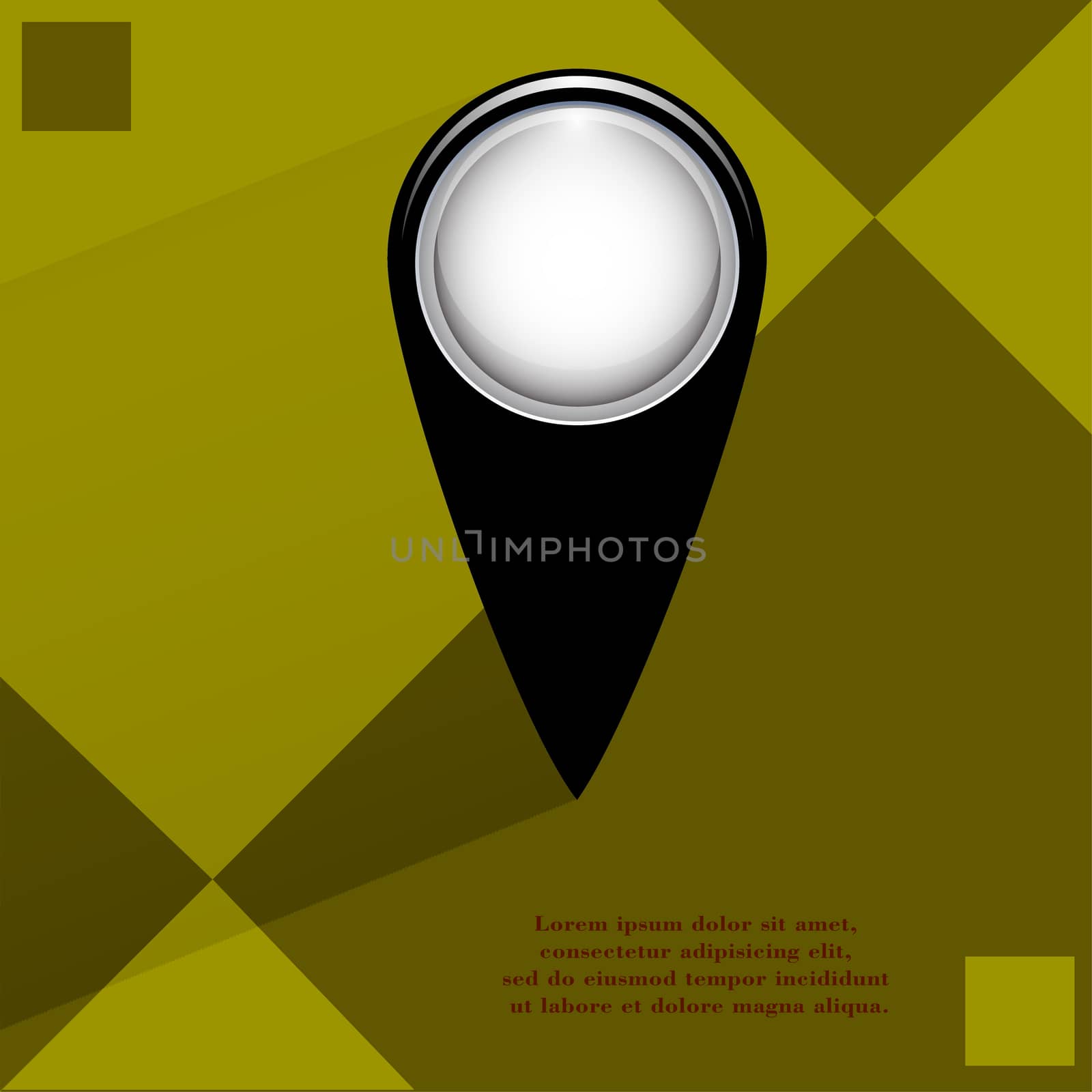 map pointers. Flat modern web button  on a flat geometric abstract background  by serhii_lohvyniuk