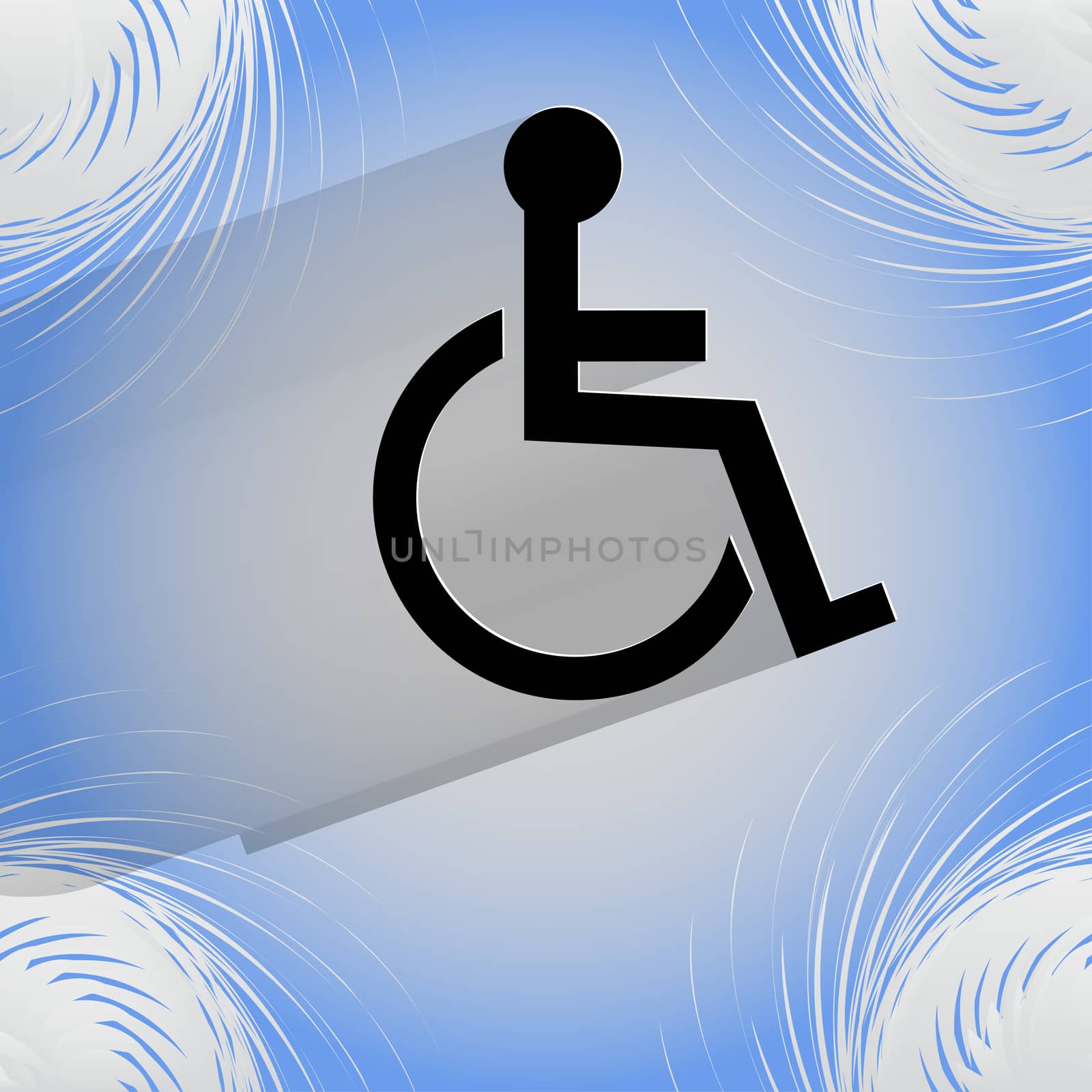 disabled. Flat modern web design on a flat geometric abstract background . 