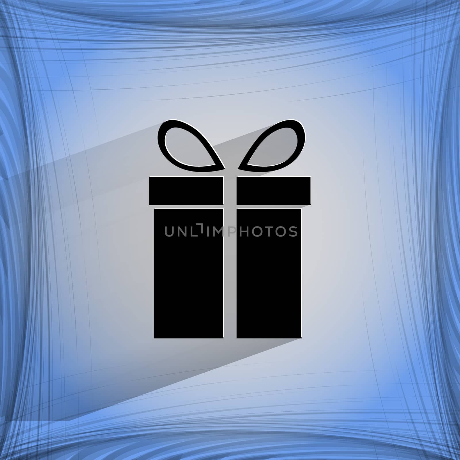 gift web icon on a flat geometric abstract background   illustration. 
