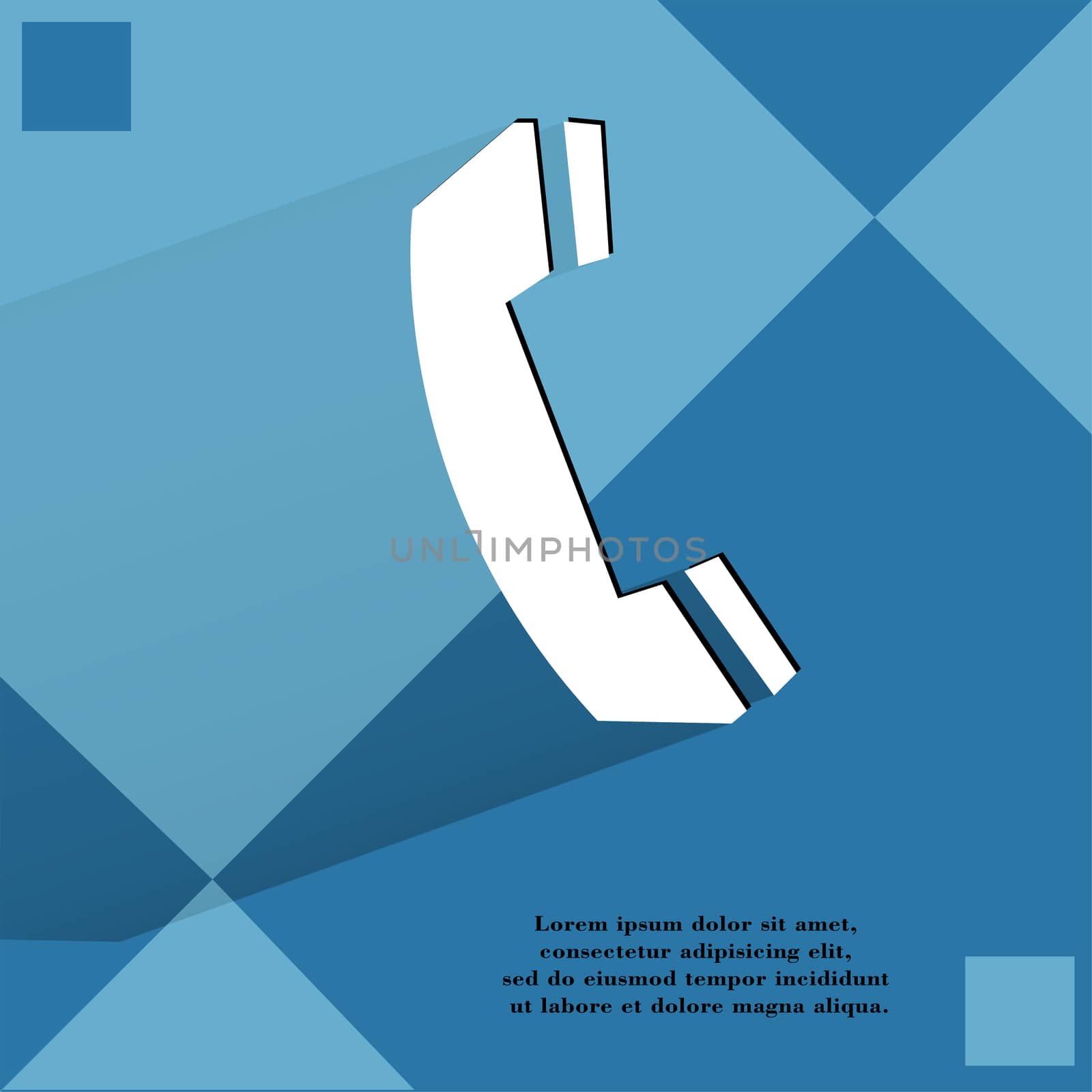 phone. Flat modern web design on a flat geometric abstract background . 