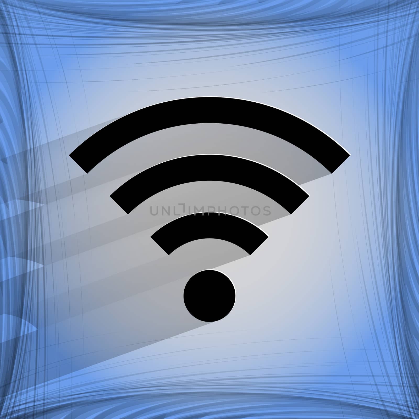 WI-FI. Flat modern web button with long shadow and space for your text. . 