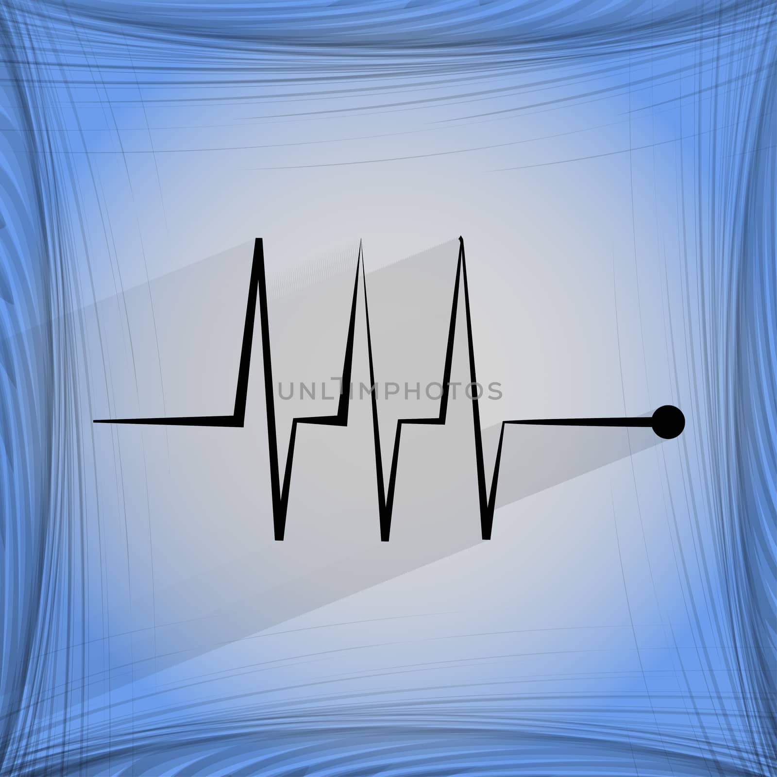 heart rhythm. Flat modern web button  on a flat geometric abstract background  by serhii_lohvyniuk