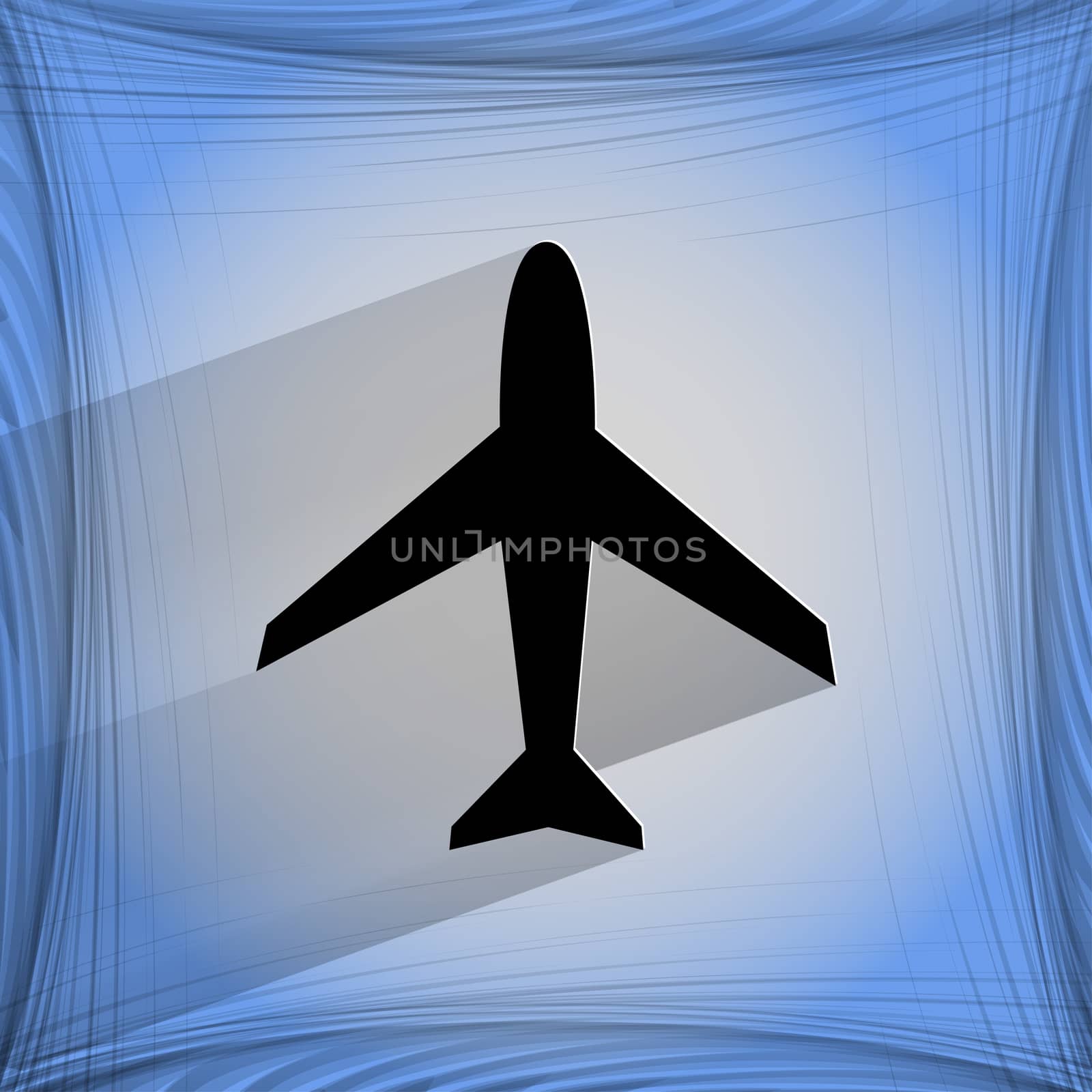 Plane . Flat modern web design on a flat geometric abstract background . 